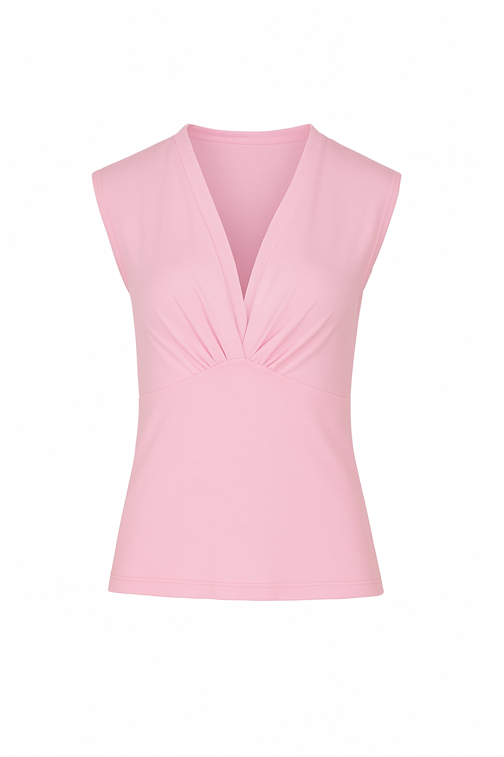 Conquista Women's Rose Gold Rose Sleeveless V-neck Fitted Top – Soft Viscose-blend Fabric