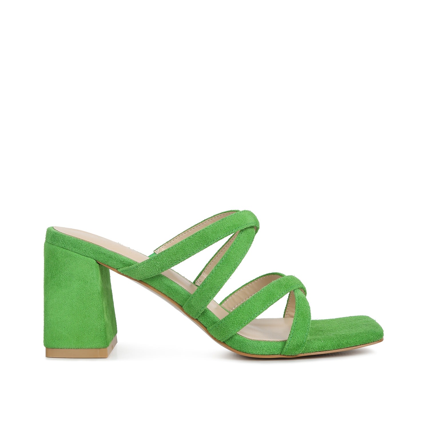 Women’s Valentina Strappy Casual Block Heel Sandals In Green 4 Uk Rag & Co.