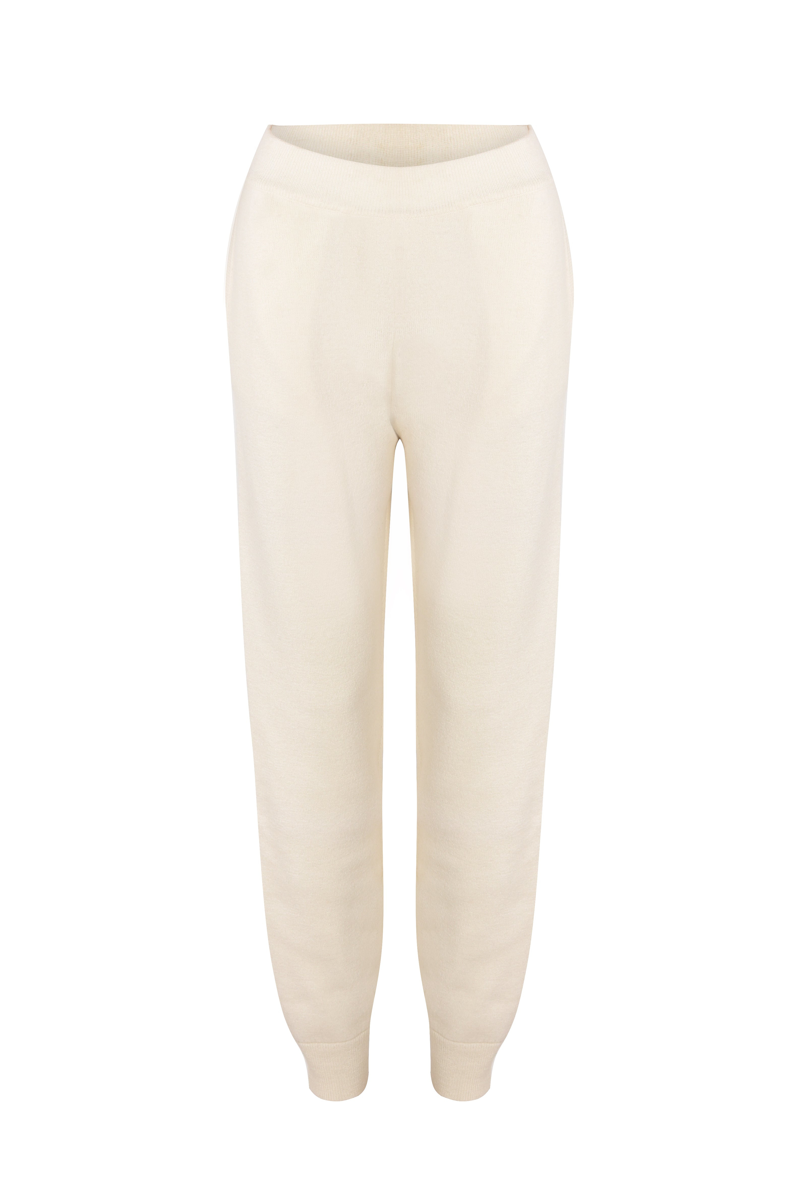 Justlove Women's Neutrals / White Cashmere Minimalist Trousers Fogo Off-white In White