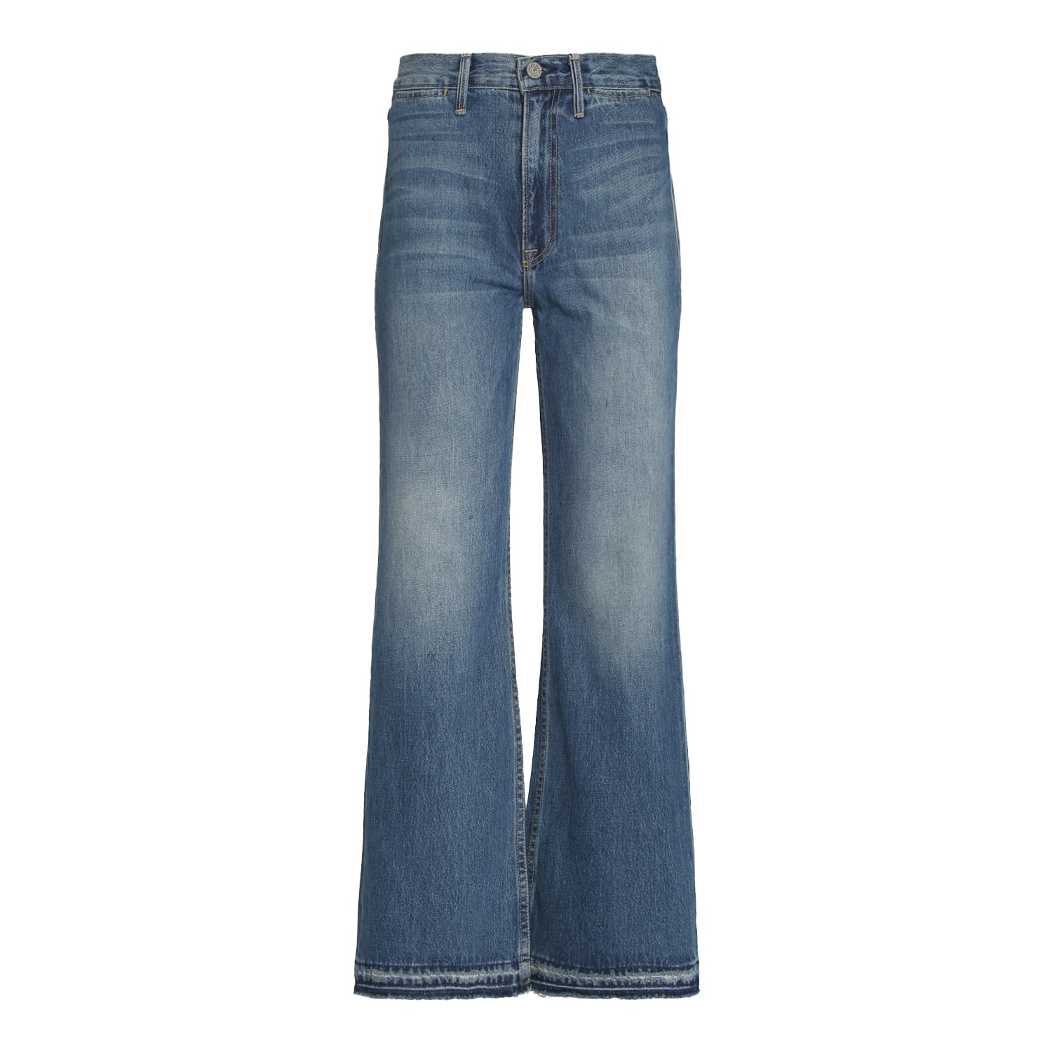 Noend Denim Blue Queen High Rise Crop Wide Leg In Tahoe In Blue