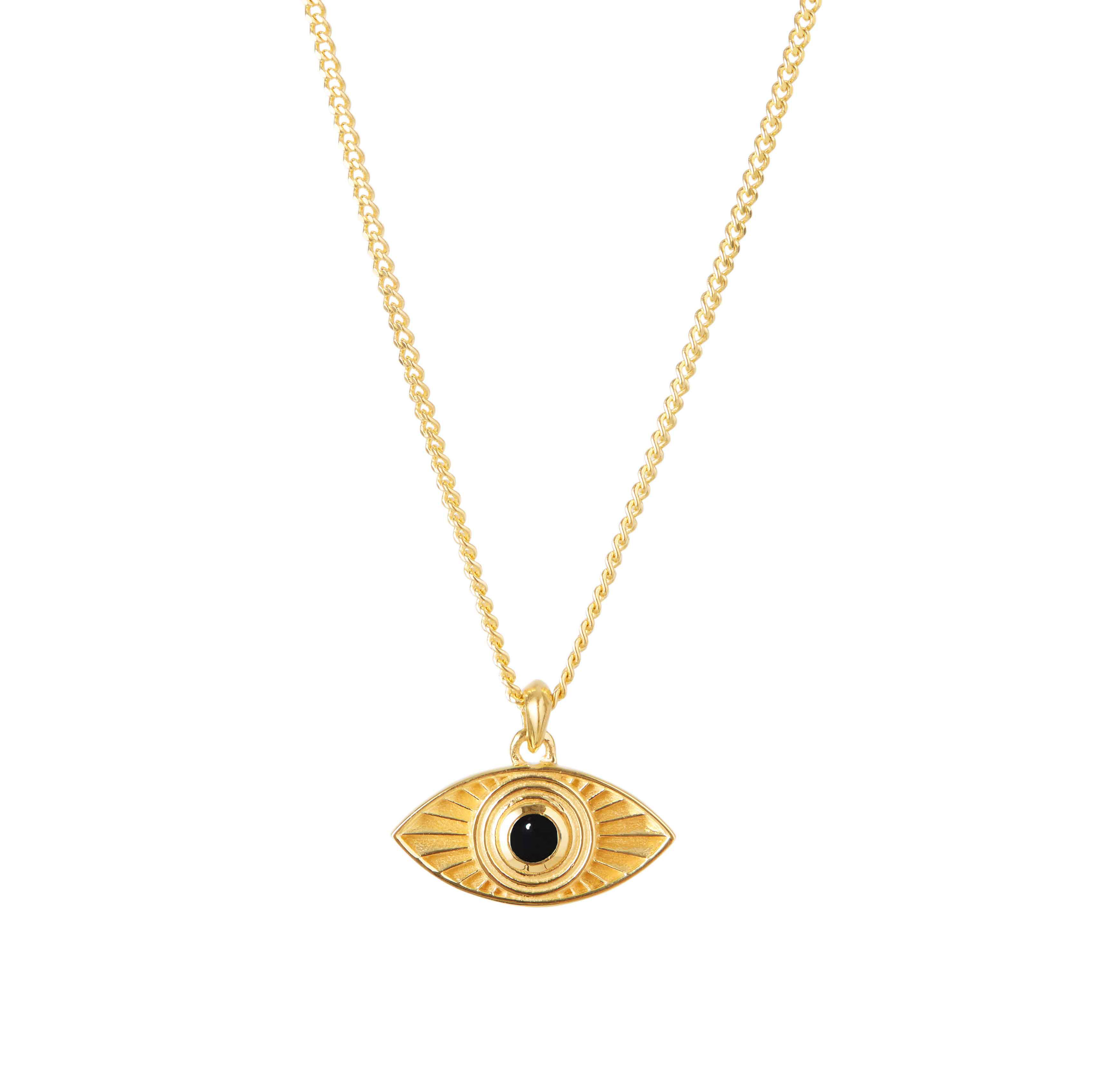 Women’s Gold / Black Rays Of Light Eye Pendant Gold Black Onyx Rachel Entwistle Jewellery