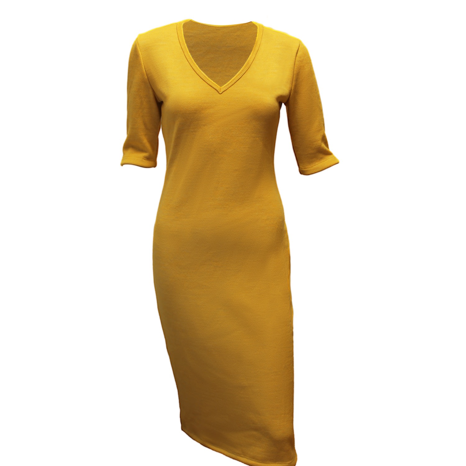 Women’s Yellow / Orange Yellow Bodycon Dress In Fine Knit Large Maison Bogomil