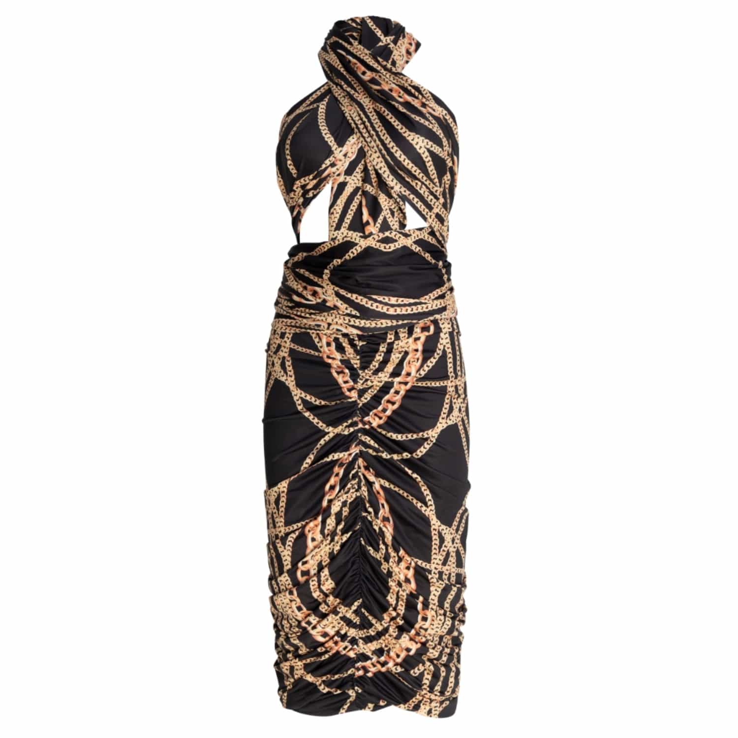 black gold bodycon dress Gold-Trimmed Long Prom Dress: Ladivine CM358 Black / 2 7% Metallised fibre. Chic Black and Gold Dress