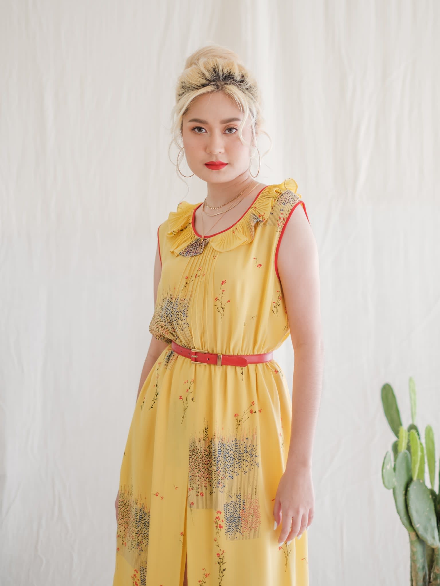 Mustard yellow vintage dress clearance