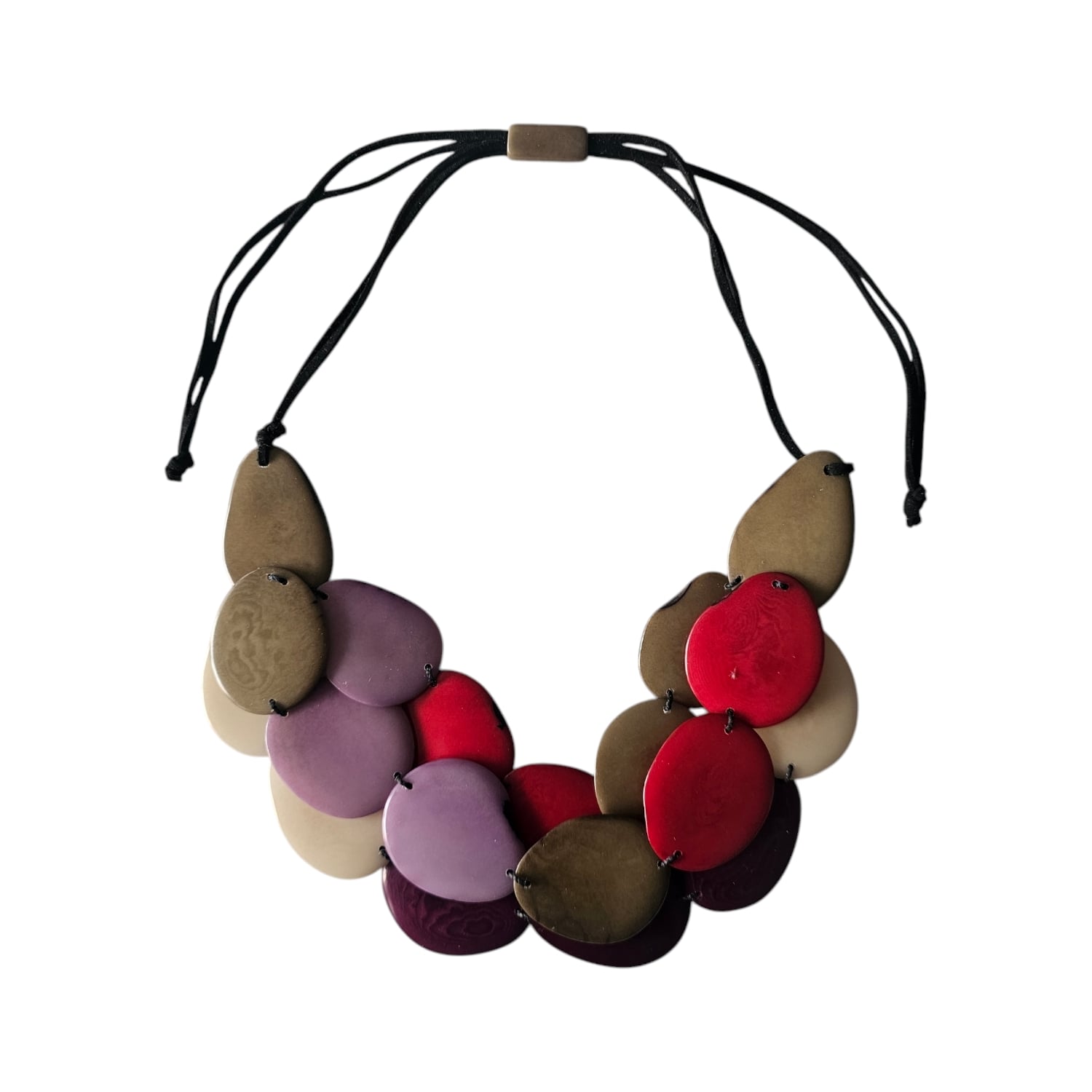 Shamuk Women's Pink / Purple Tagua Necklace Lilac Pink Taupe And Aubergine