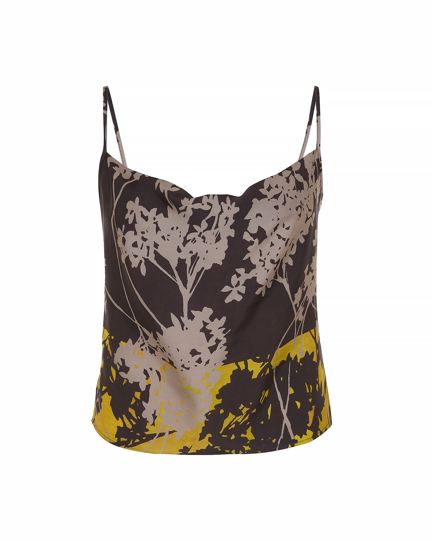 Theo The Label Hydra Printed Cowl Neck Cami In Brown