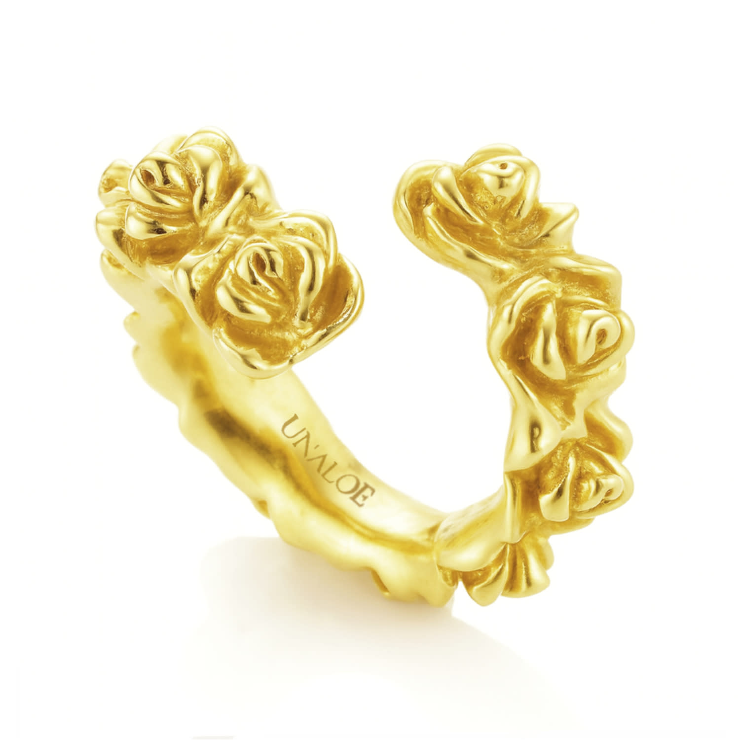 Unaloe Women's Contrary Ring Tarnished Sterling Silver-gold Plated In Gold