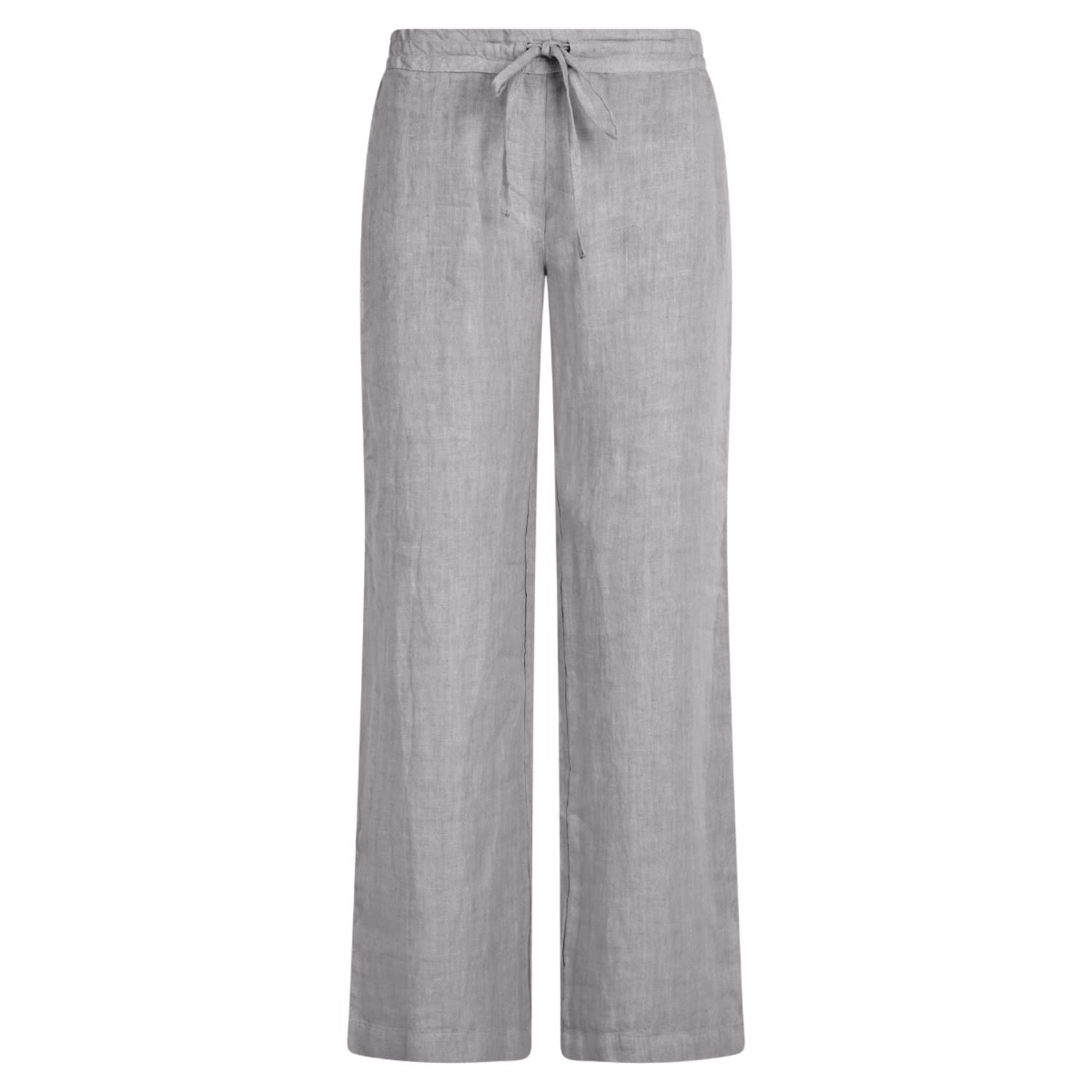 Haris Cotton Women's Wide Legged Linen Pants - Stone Grey In Gray