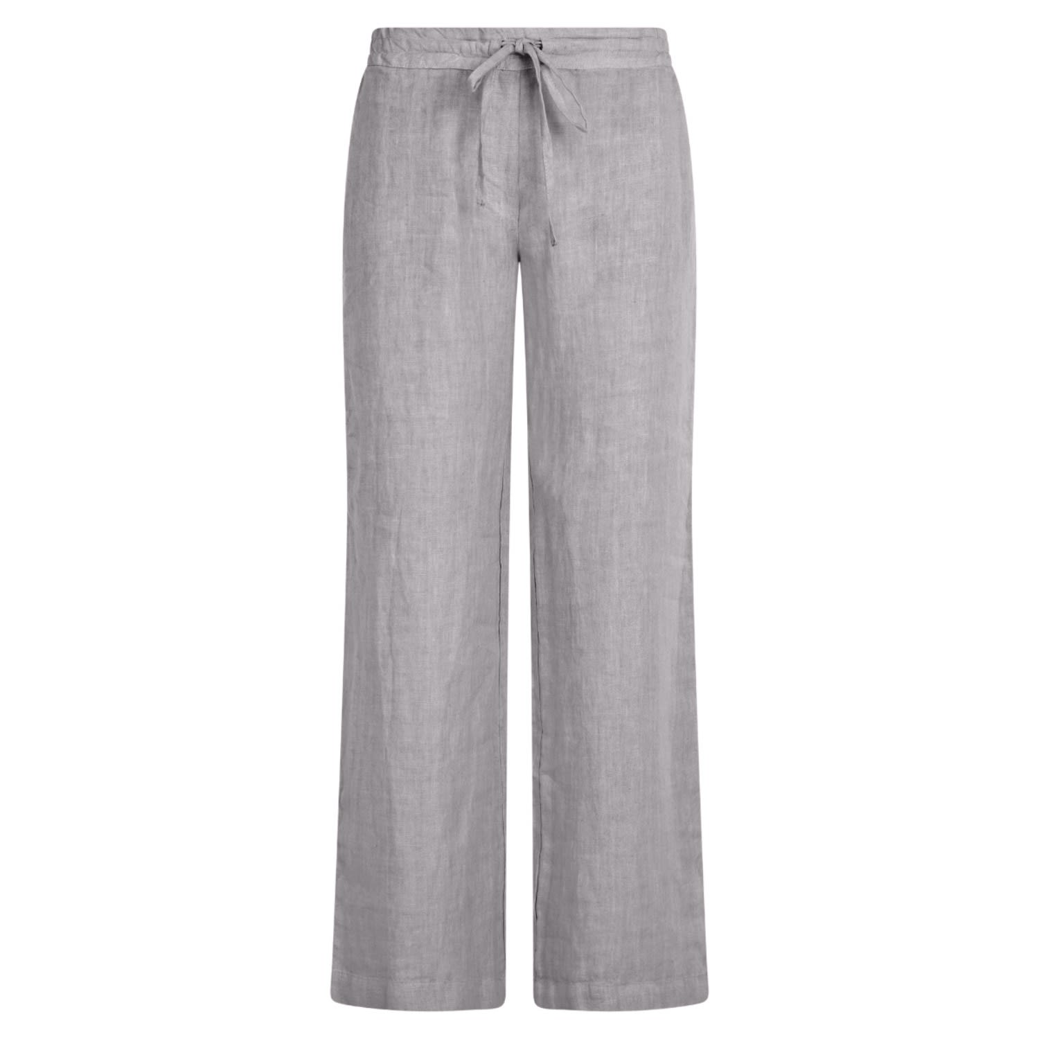 Haris Cotton Women's Wide Legged Linen Pants - Stone Grey In Grey