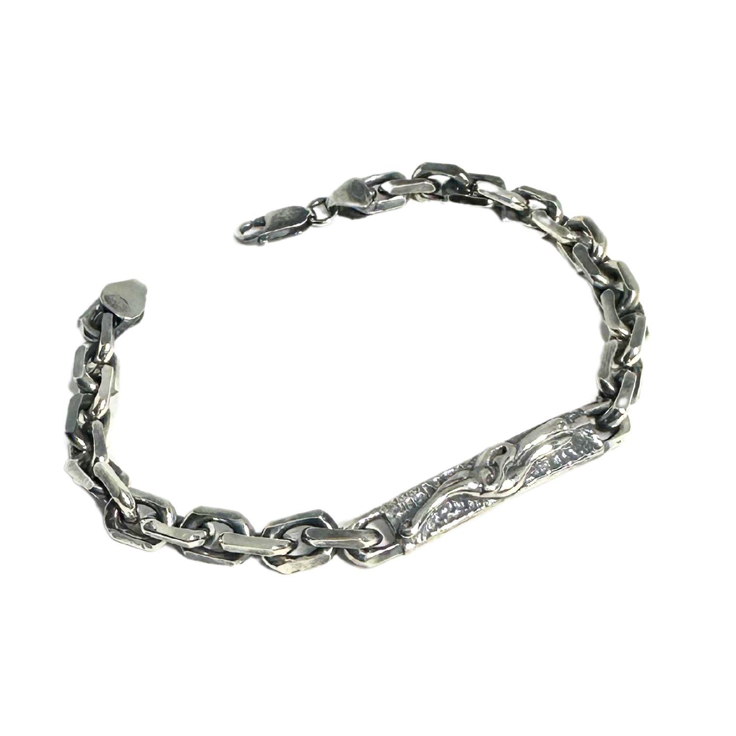 Tg-jewellery By Tamara Gervasio Men's Silver Celtic Dog Plate Knife Edge Trace Chain