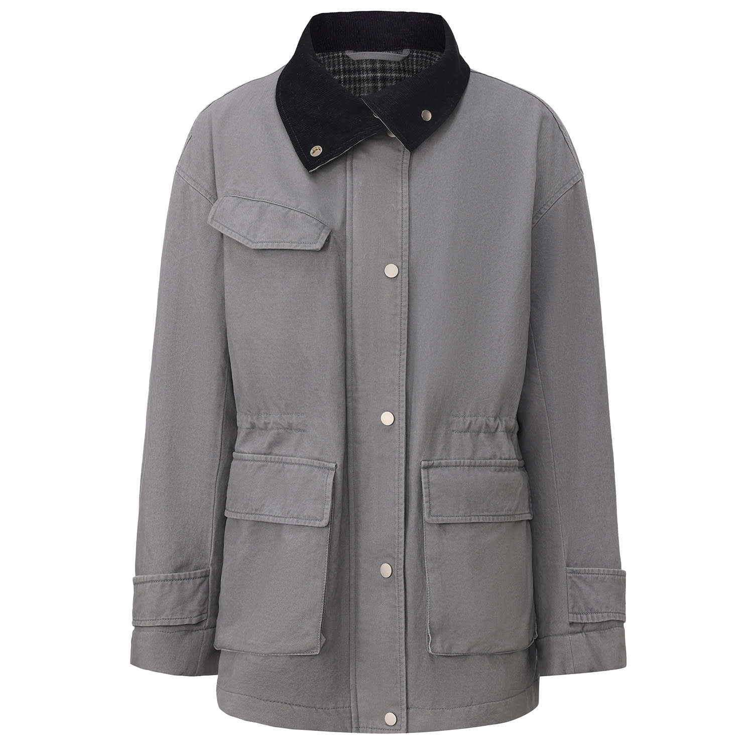 Front Row Shop Women's Grey Washed Field Jacket In Gray