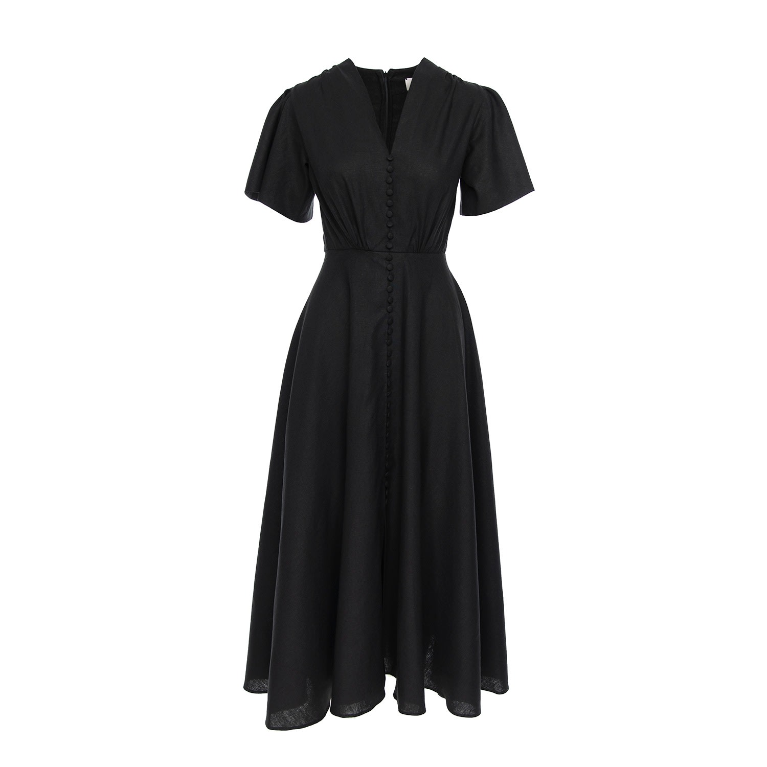 Women’s Brooklyn Retro Midi Dress In Black Extra Small Roserry