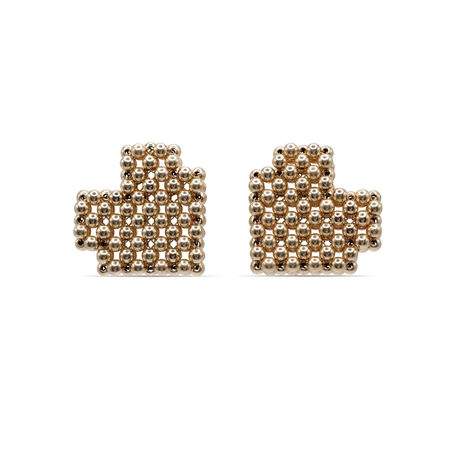 Pas De Marque Women's Gold / Black Gold-filled Beaded Earrings Cœur Soufflé In Multi