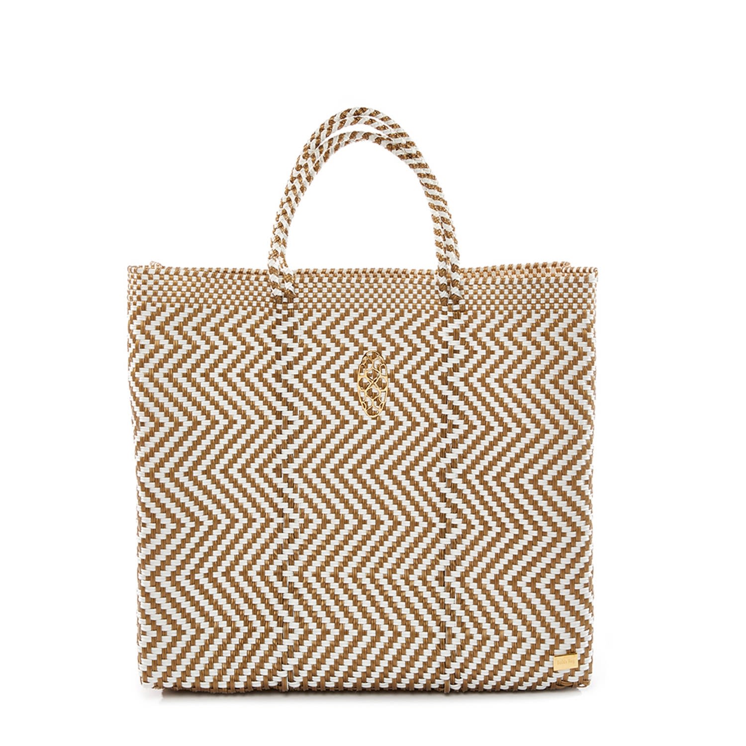 Women’s Medium Gold Chevron Tote Bag Lolas Bag