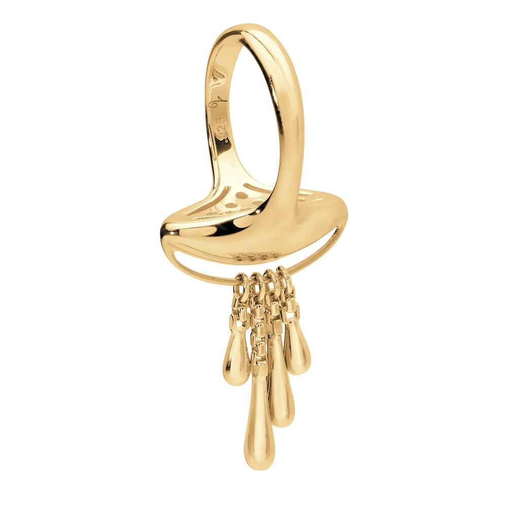 Lucy Quartermaine Women's Together Drop Ring Gold Vermeil In Gold