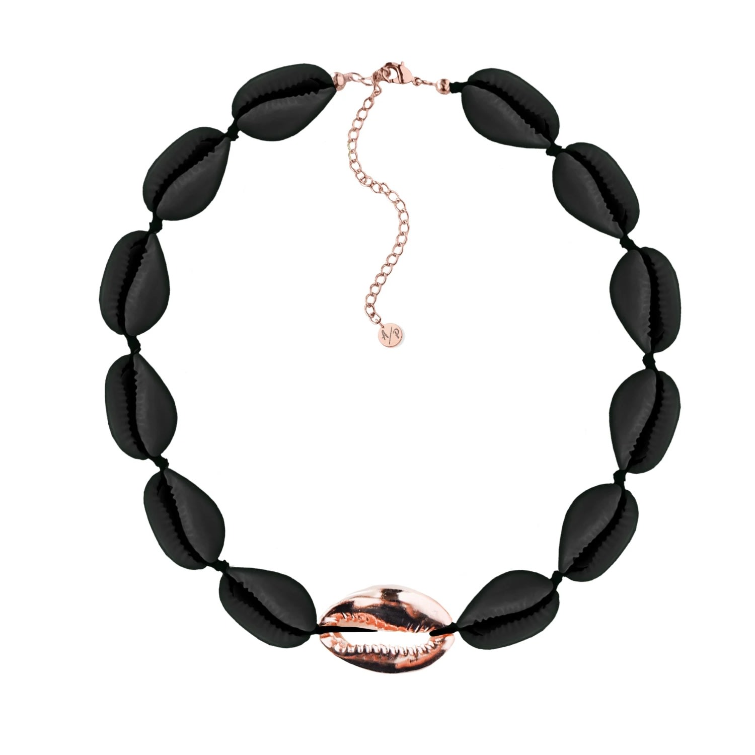 Women’s Metal Shell Accent Choker Matte Black - Rose Gold Adriana Pappas Designs