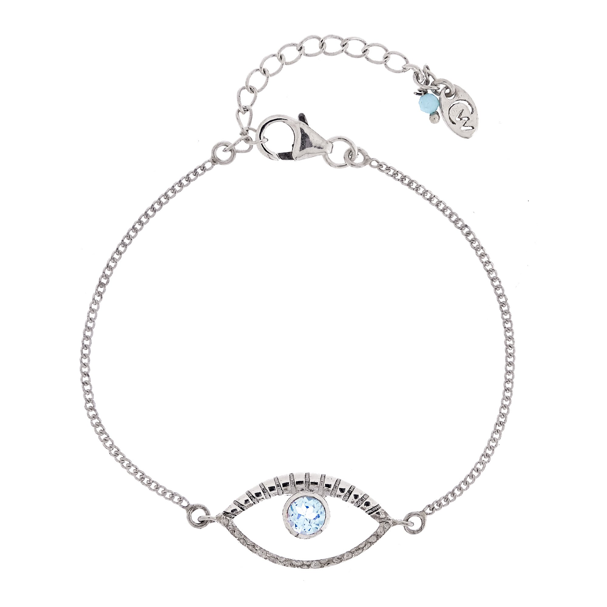 Charlotte's Web Jewellery Women's Eye Of Intuition Silver Bracelet - Blue Topaz In Silver