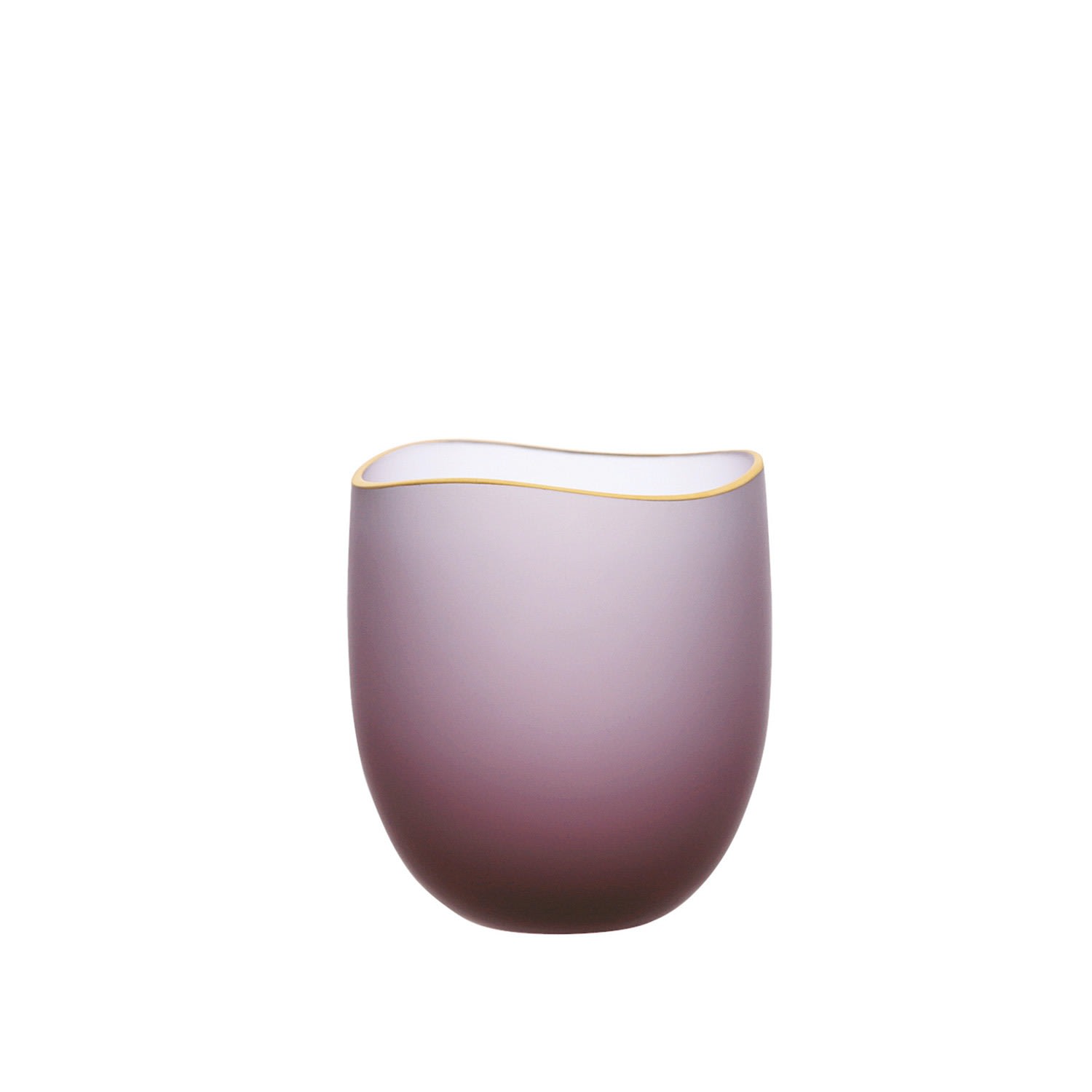 Pink / Purple Saki Handcrafted Sake Glass With Gold Rim - Pink & Purple 2" Sghr Sugahara