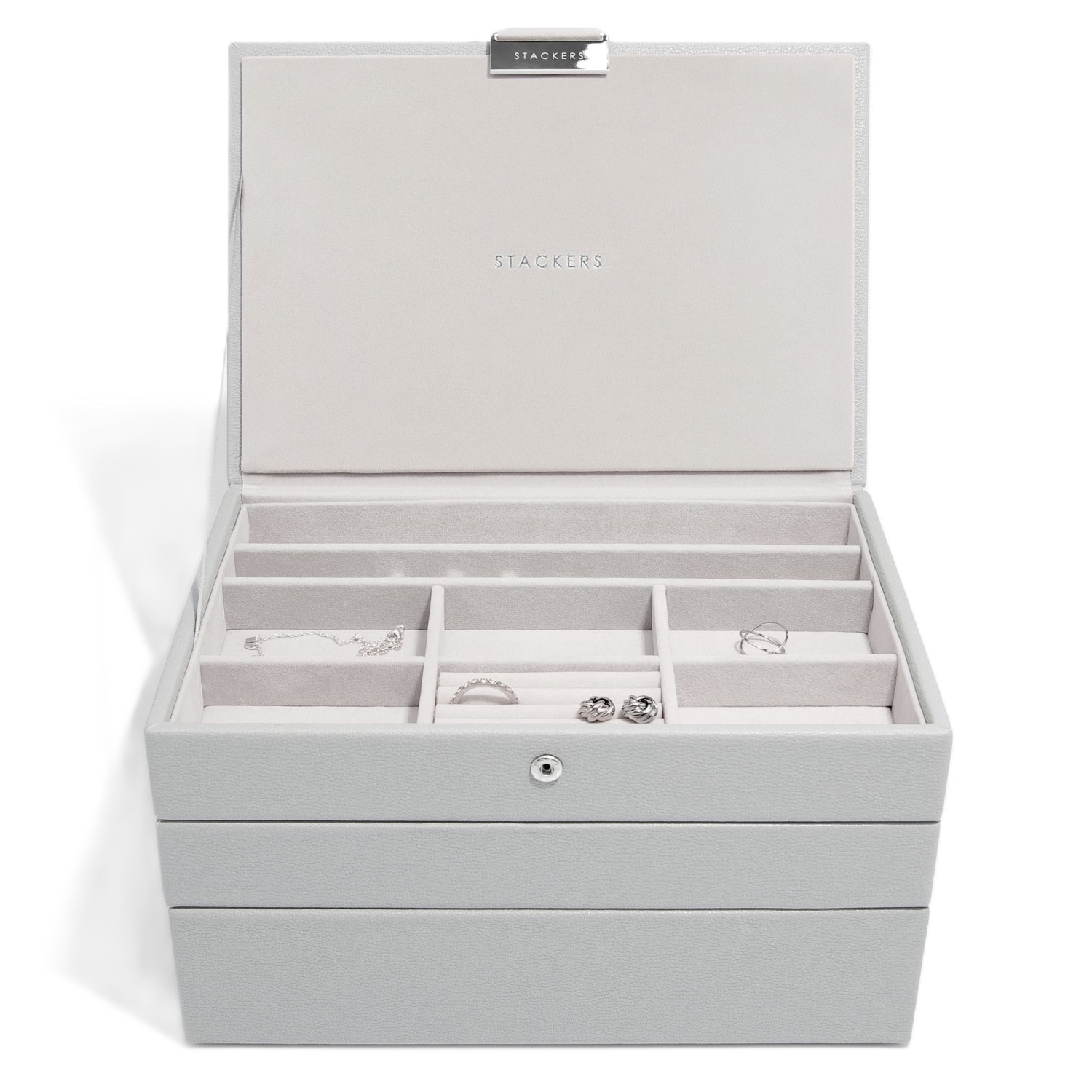 Stackers Women's  Classic Pebble Grey Jewellery Box Set Of Three In Gray