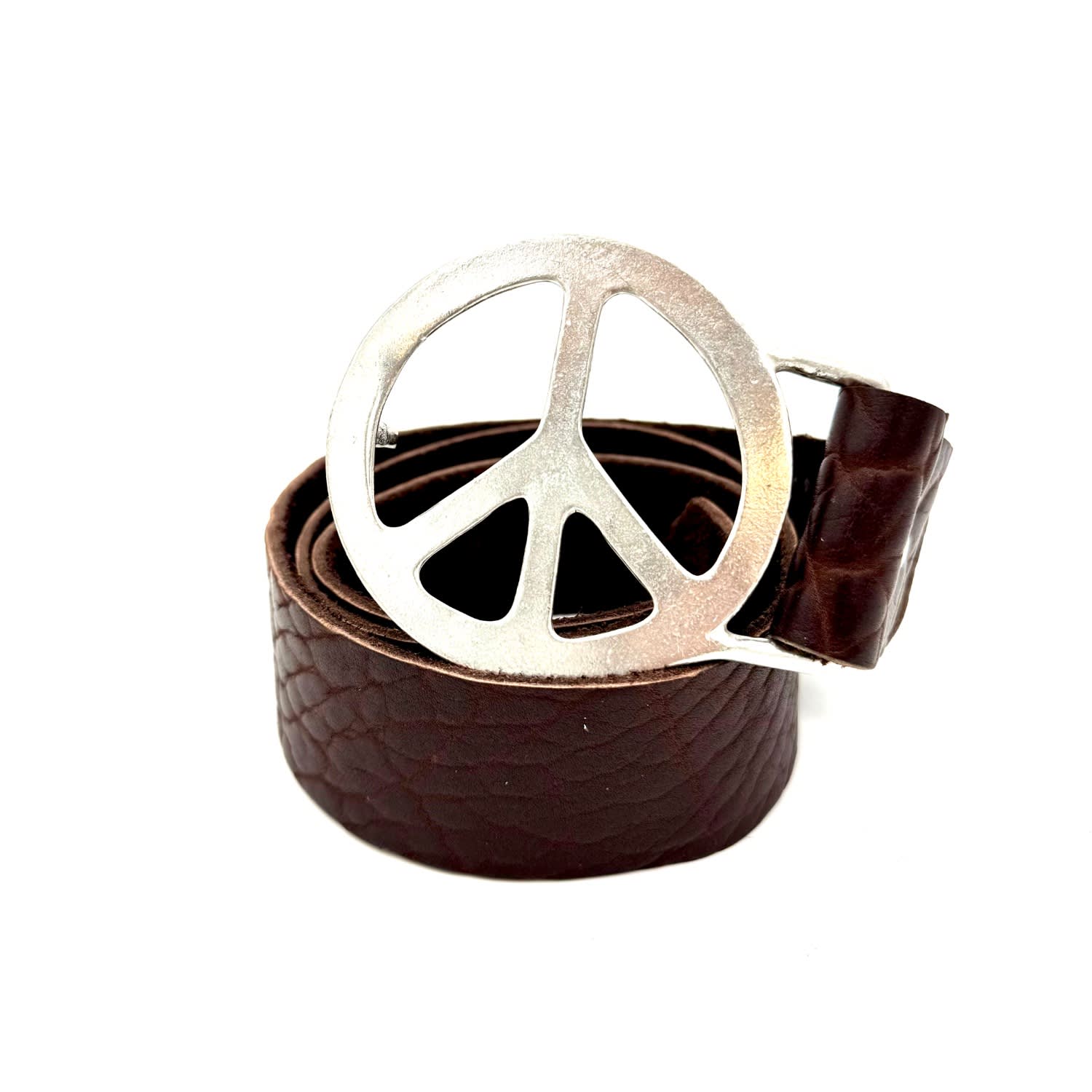 Lynn Tallerico Women's Peace Belt In Pewter- Brown Medium Laege In Brown