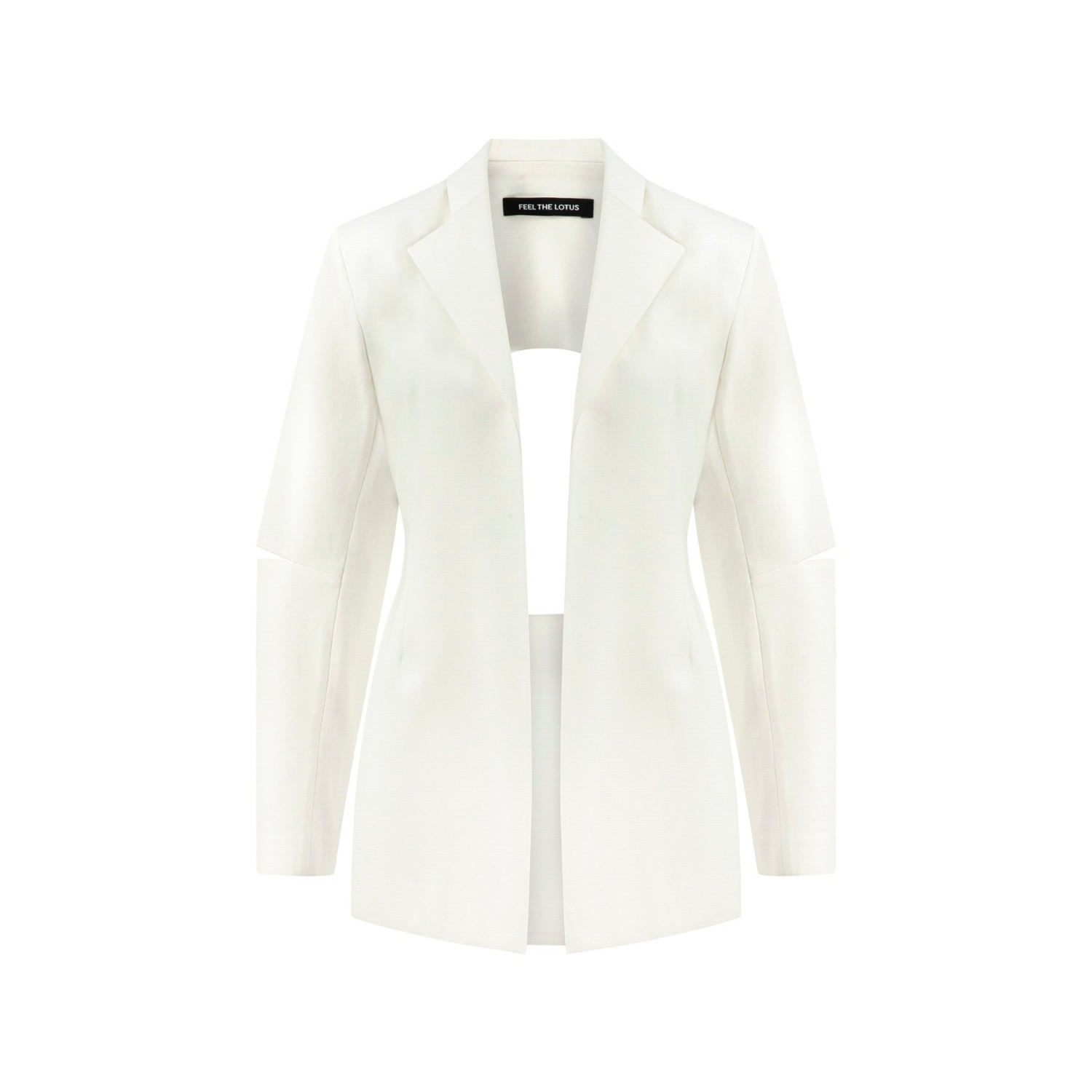 Feel The Lotus Women's Vela Open Back White Jacket In White