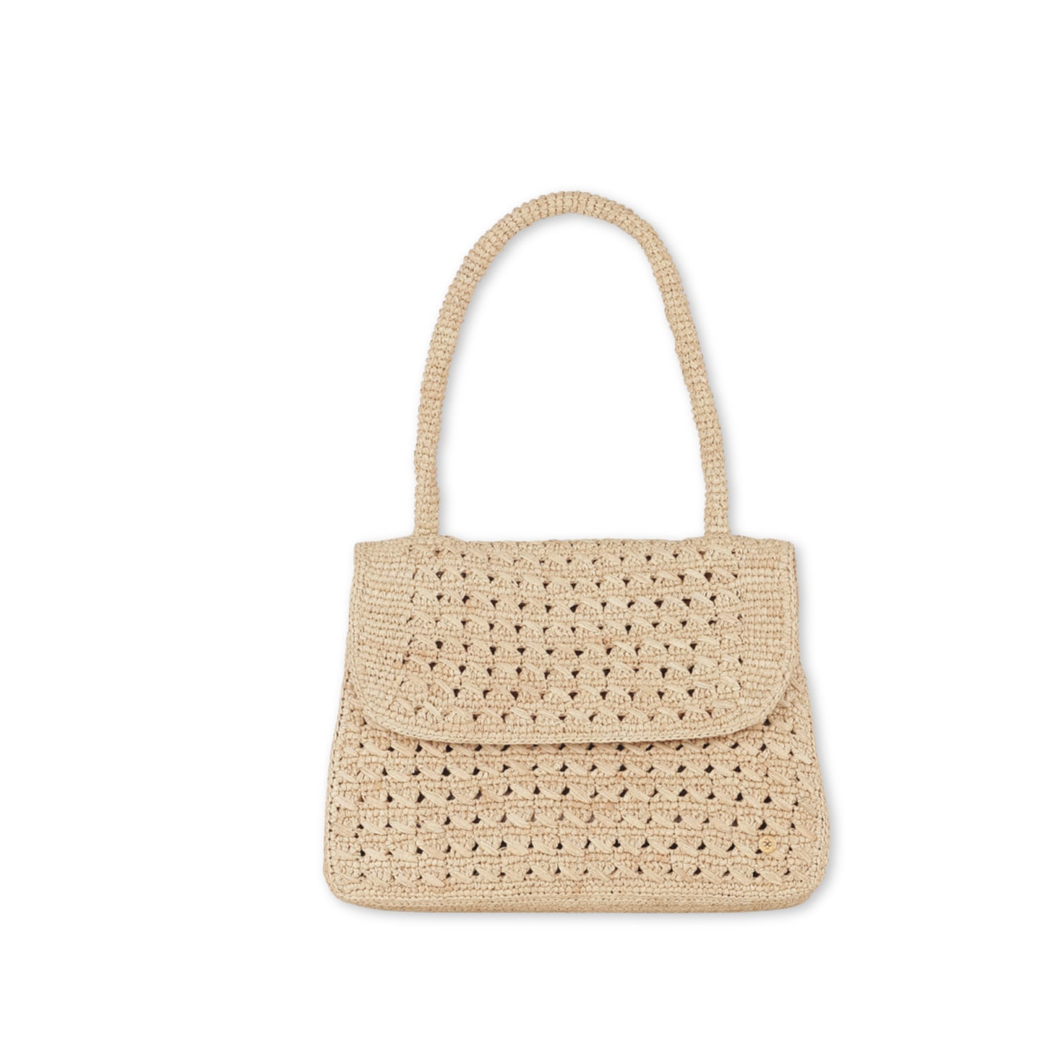 Sanabay Paris Women's Neutrals Raffia Shoulder Crochet Bag Felicie- Natural