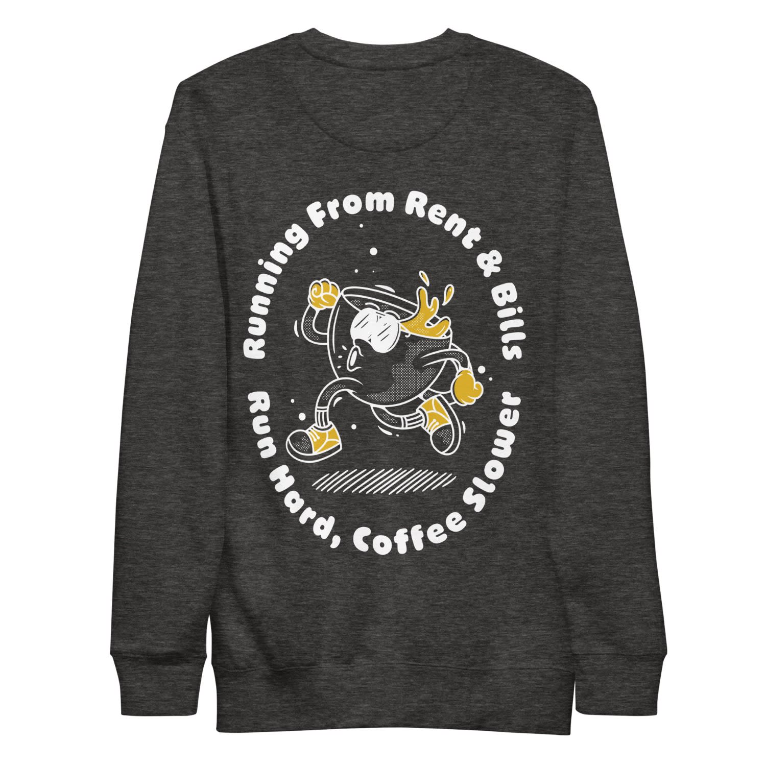 Anchor & Crew Grey / Black Charcoal Heather Gustatory Coffee Over Bills Cotton Blend Embroidered Sweatshirt - Wome In Grey/black