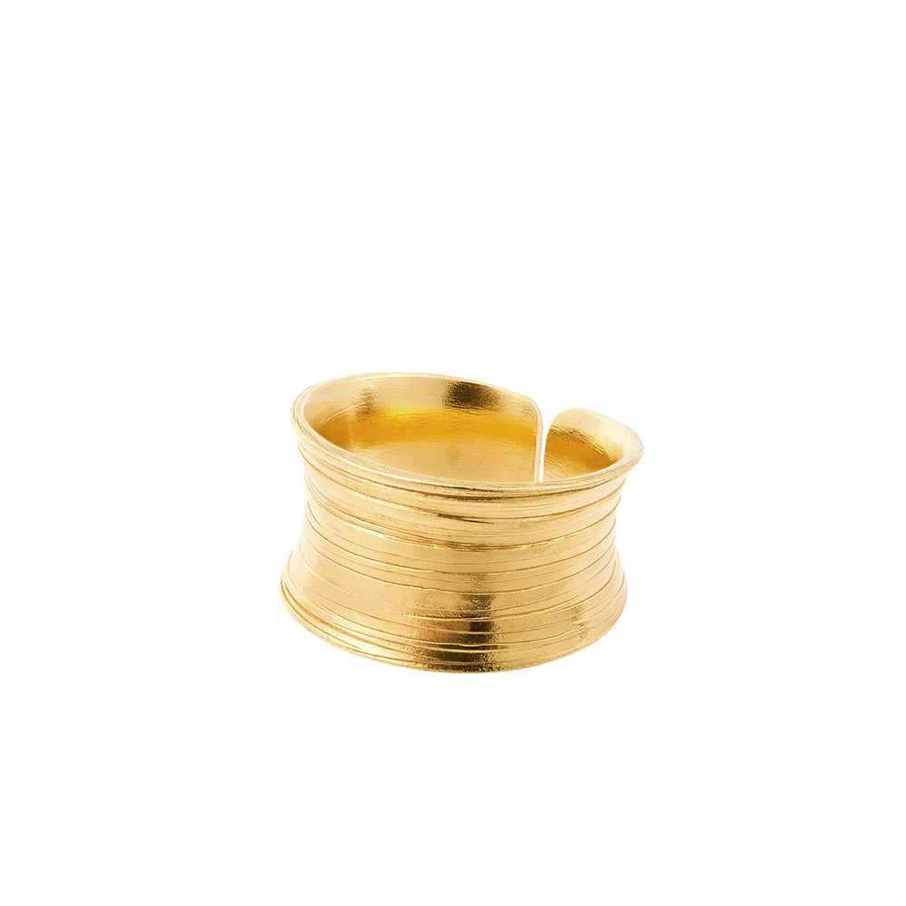 Women’s Nudo Gold Short Scratch Ring - Size Adjustable Midi Ring Amadeus