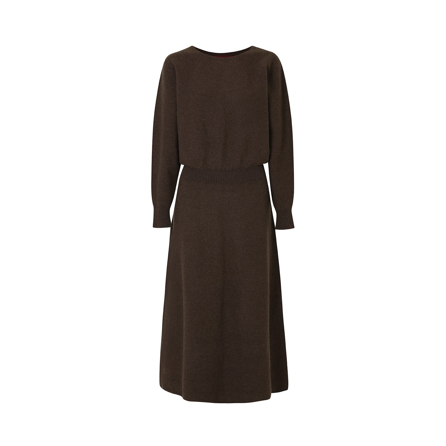 Women’s Brown / Grey Cashmere Blend Whole Garment Knit Dress-Brown One Size Callaite