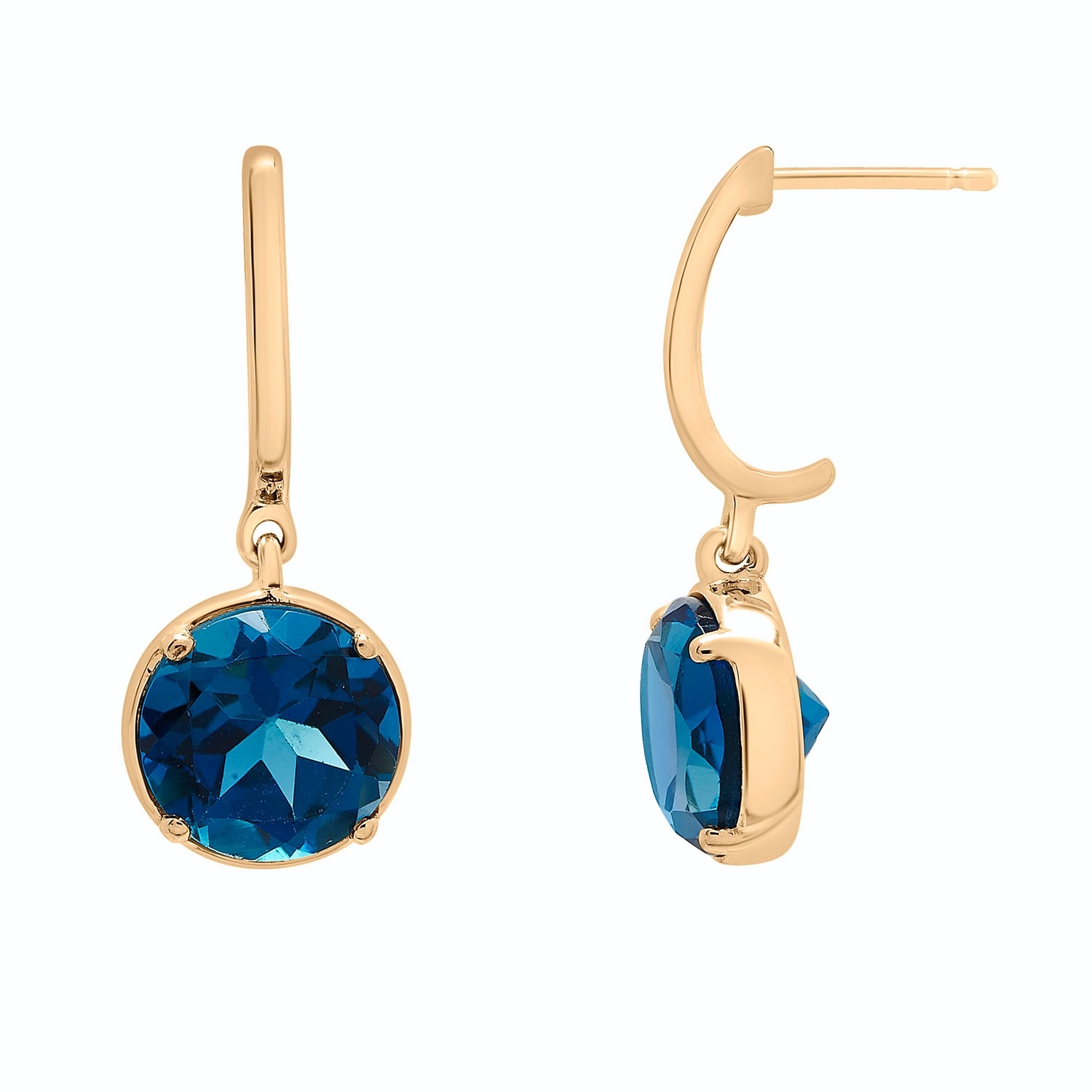 Miki & Jane Women's London Blue Topaz Round Dangle Earrings In Blue