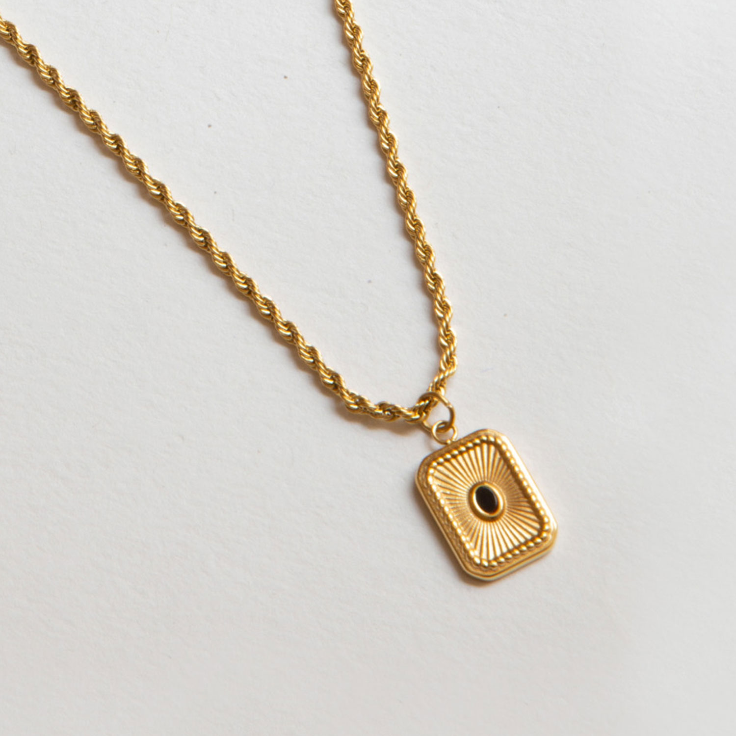 Outofoffice Women's Black Onyx Gold Vermeil Necklace Charm In Gold