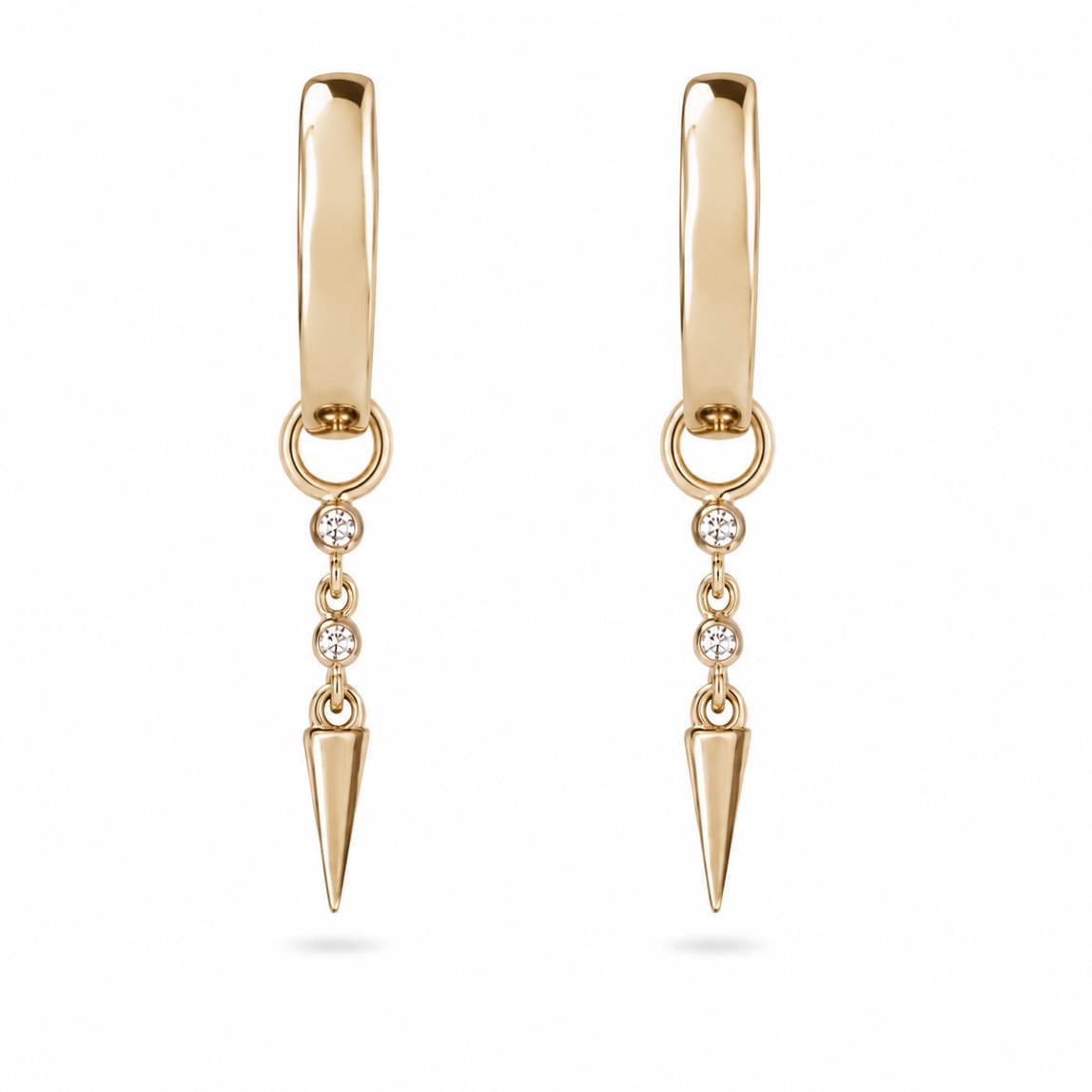 Zohreh Women's Diamond Drop Spike Hoop Earrings 9k Gold