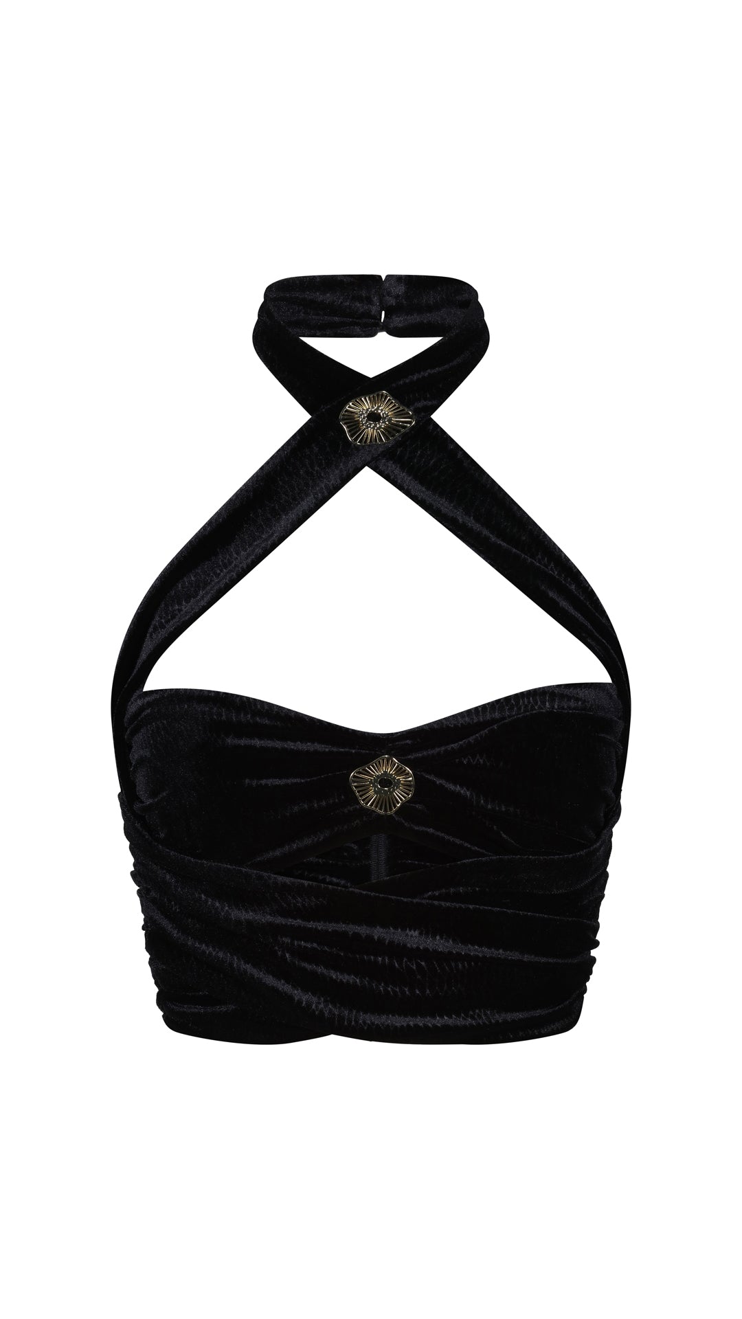 STORM LABEL WOMEN'S XANTHE BLACK VELVET TOP