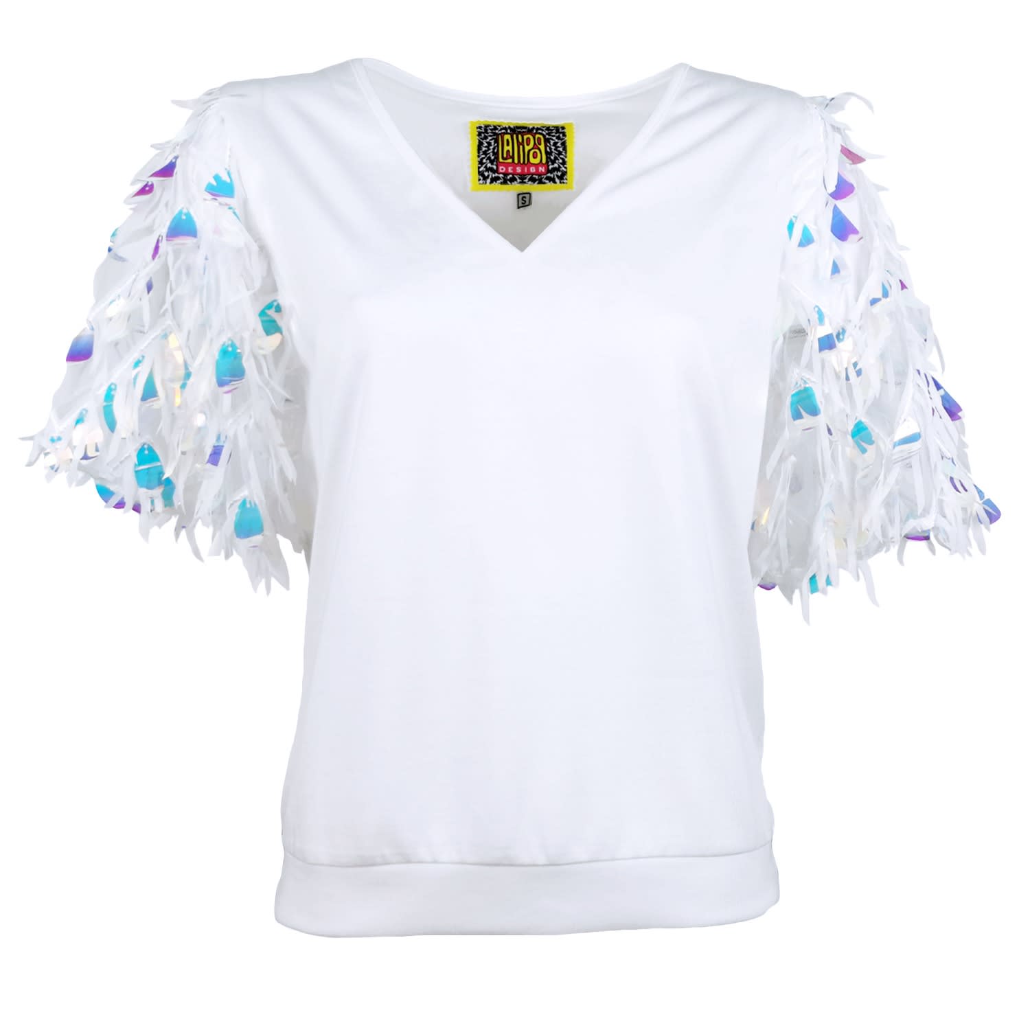 sequin white blouse
