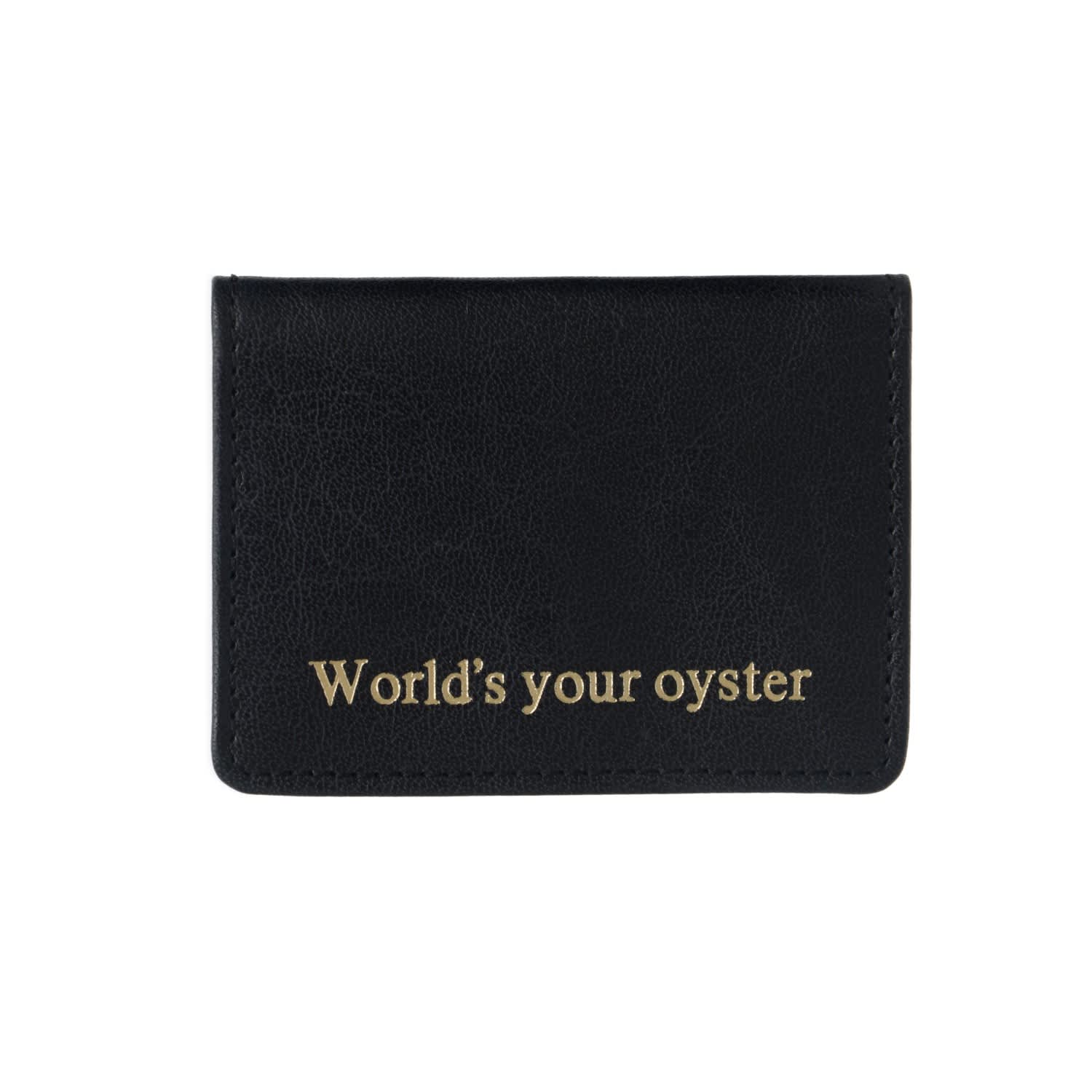 worlds your oyster black leather travel card holdervida vida