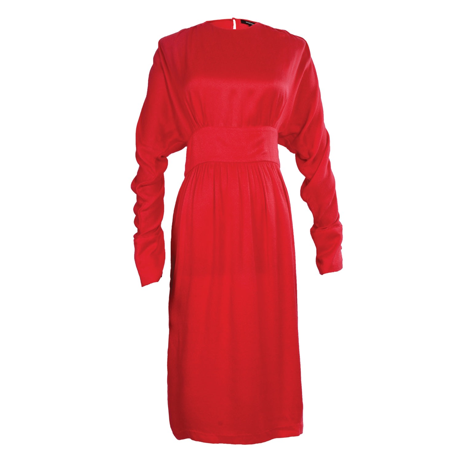 Smart And Joy Women's Red Long-sleeved Fitted Dress With Off-shoulders In Red