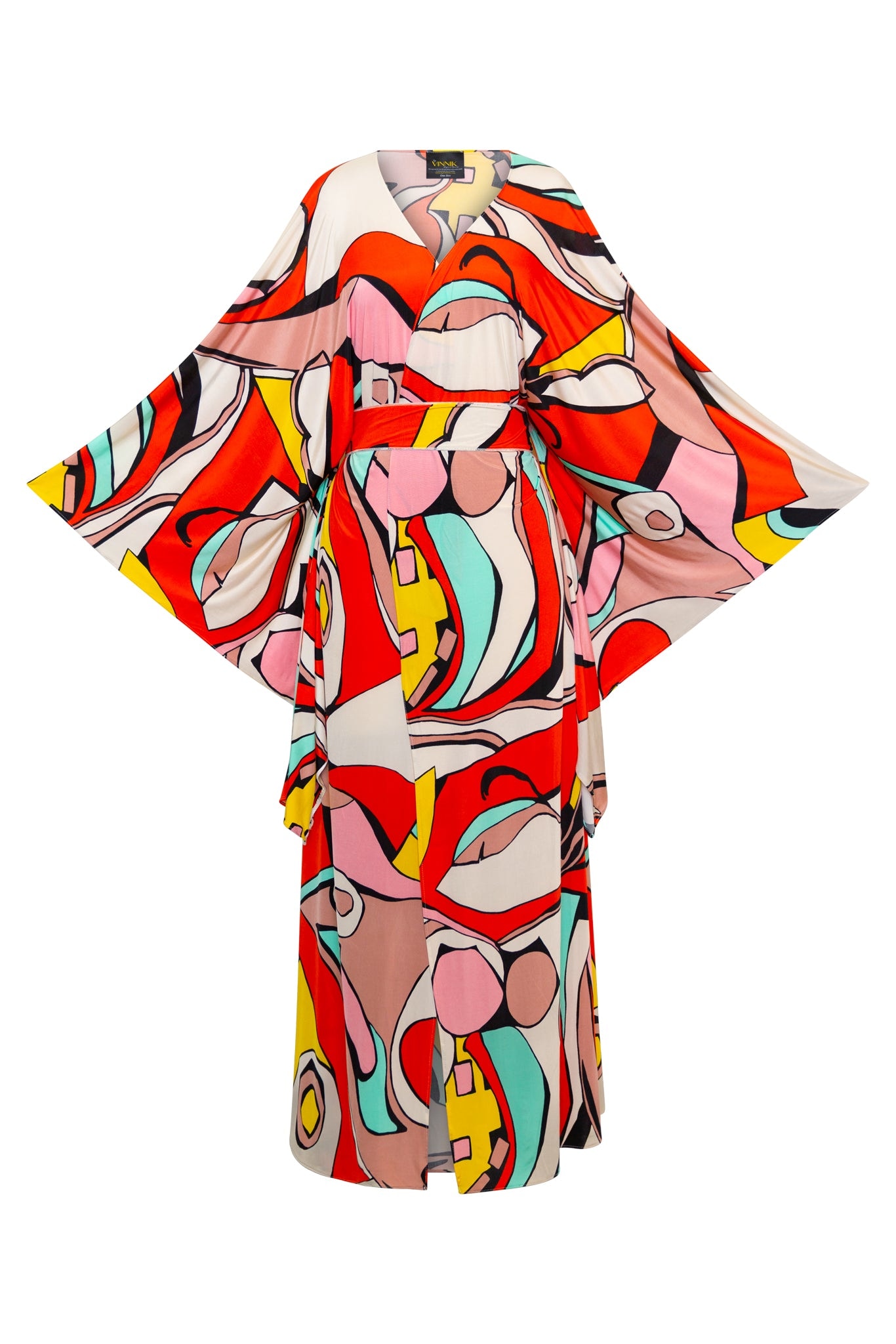 Byvinnik Women's Pink / Red Bohémienne Kimono Robe In Palm Desert In Multi