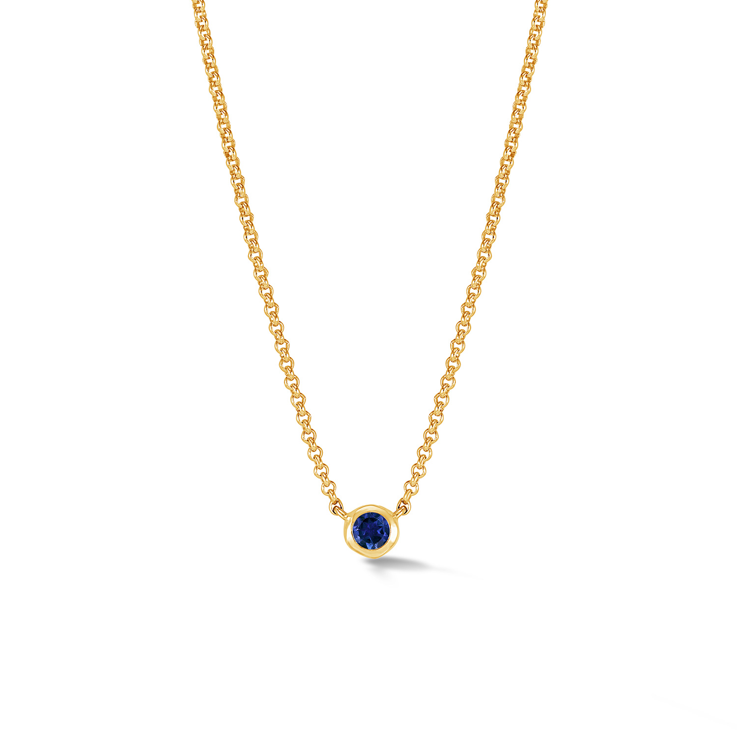 Dower & Hall Dewdrop Sapphire Necklace In Gold
