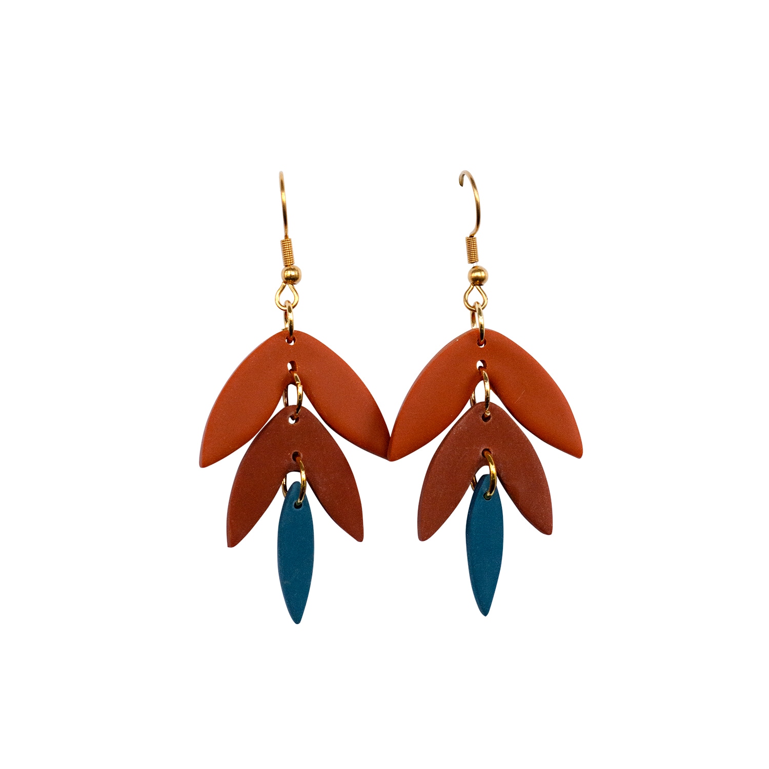 Women's Yellow / Orange / Blue Therese Orange And Blue Tiered Earrings Ziolla Designs