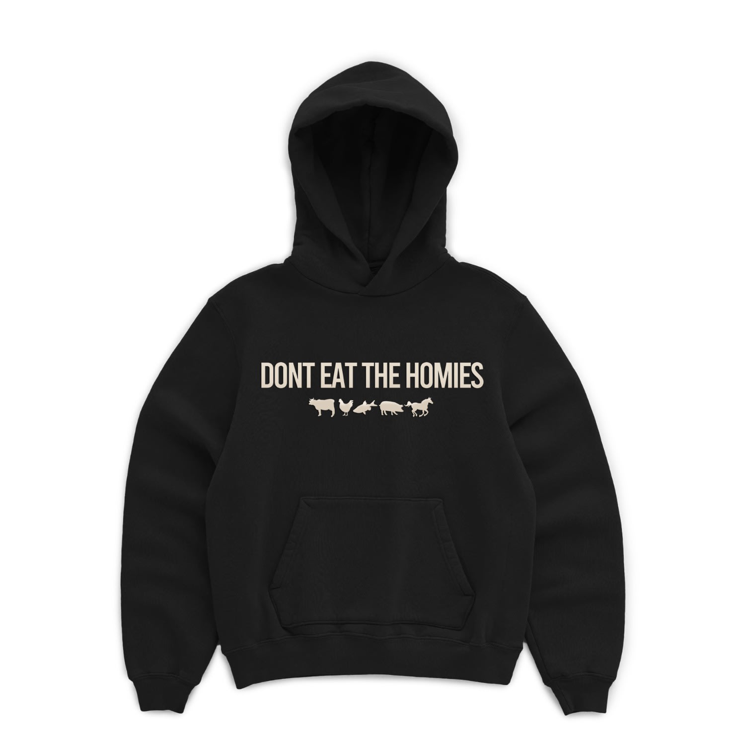 Women’s Black / Neutrals Three D Hoodie - Beige On Black Medium Dont Eat the Homies