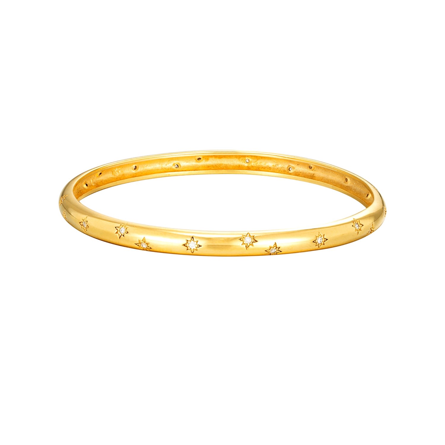 Women’s 22Ct Gold Vermeil Solid Cz Bangle Seol + Gold