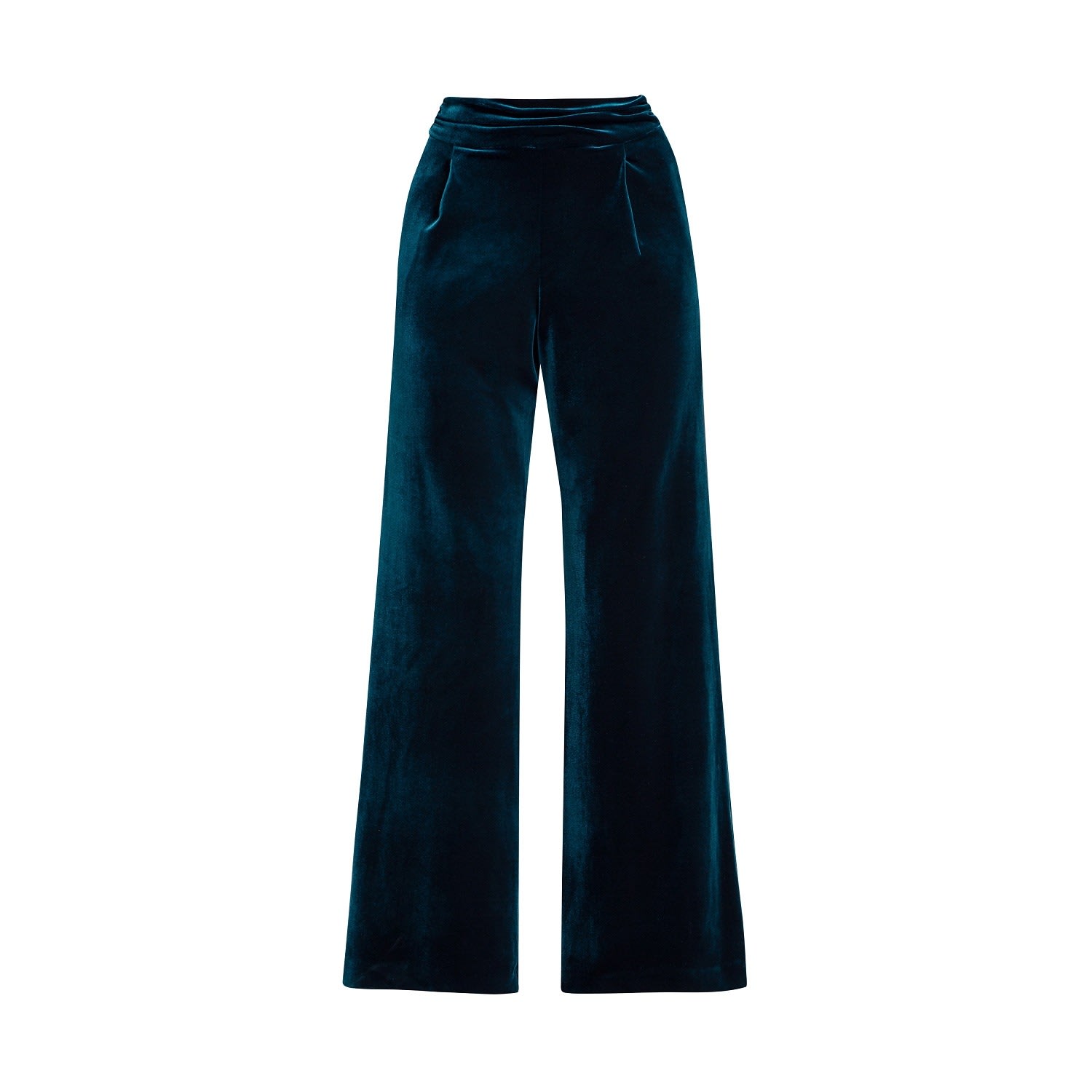 Rumour London Women's Avery Velvet Wide-leg Trousers In Emerald Green In Green