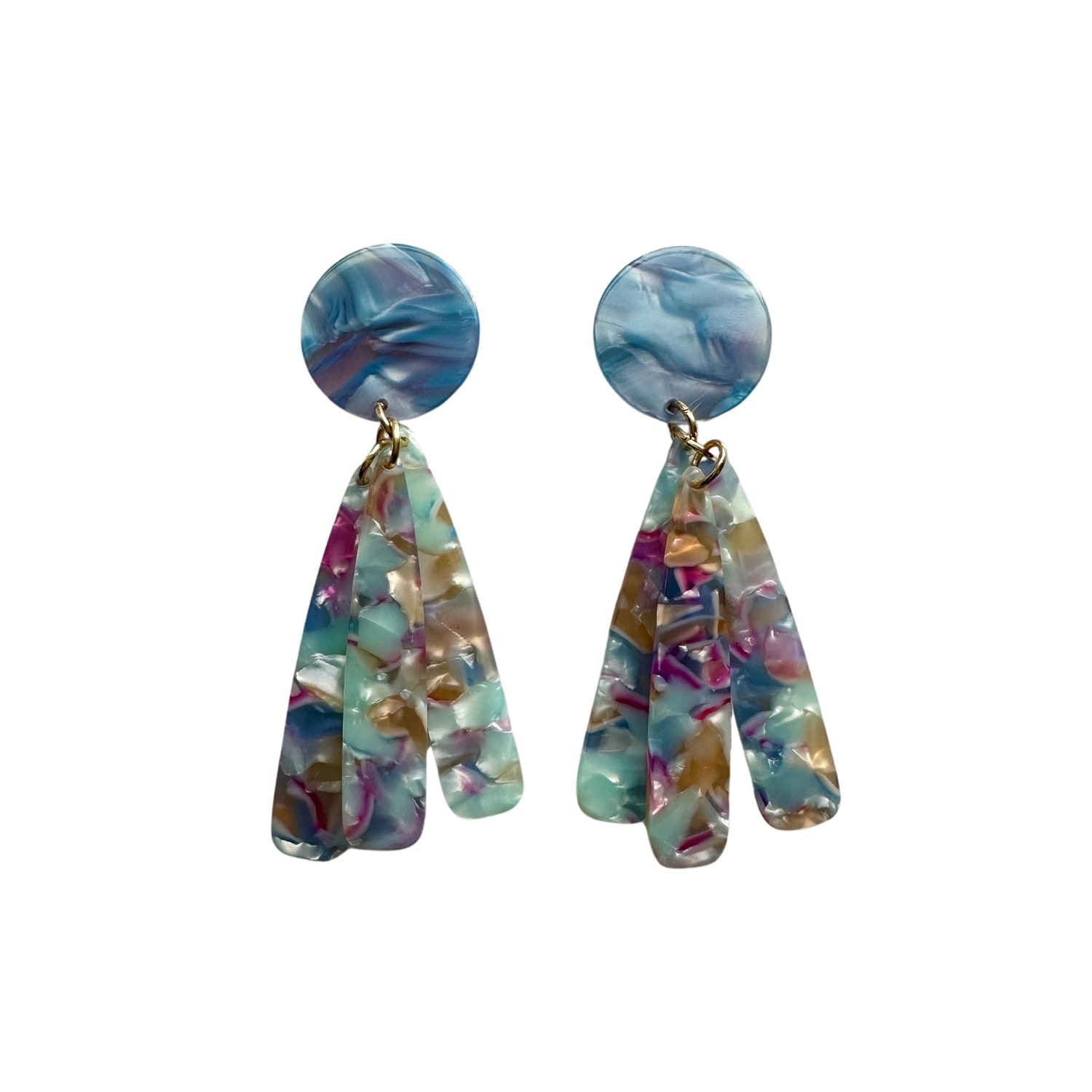 Closet Rehab Women's Blue / Pink / Purple Petal Drop Earrings In Tickled Fancy