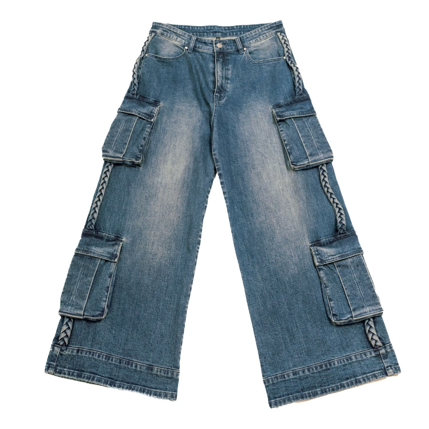 Oxfold Men's Blue  Cargo Jeans - Regular In Blue