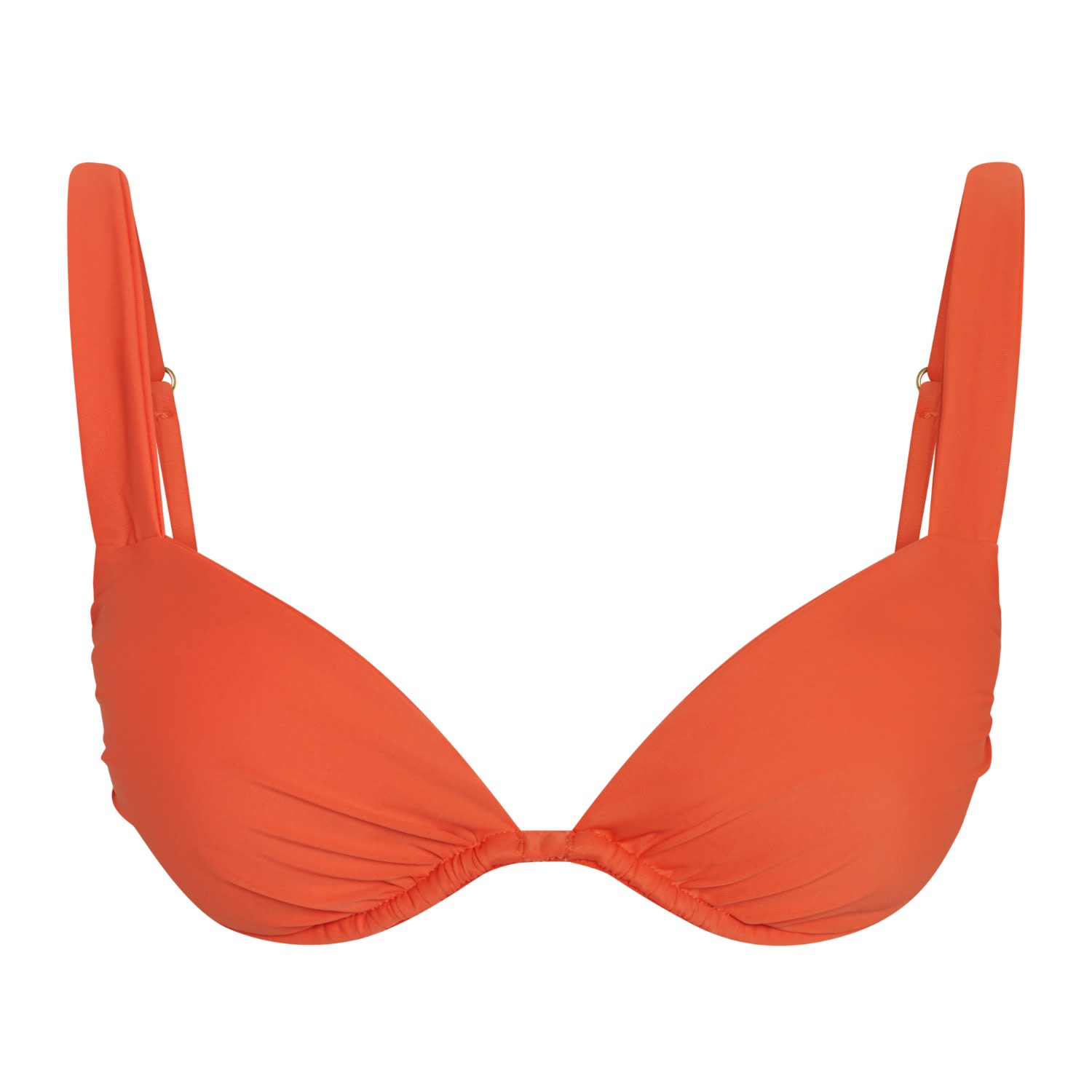 Aja Swimline Women's Calypso Ruched Bikini Bra Top - Orange