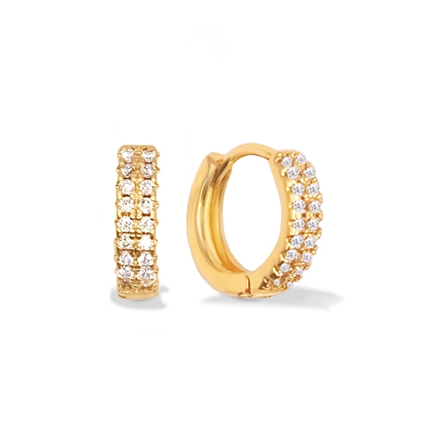 Women’s Maeve Pave Gold Filled Huggie Hoops Midori Jewelry Co.