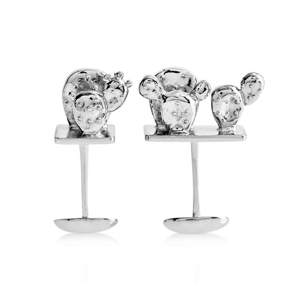 Men’s Cufflinks Cactus - Silver Sophie Simone Designs