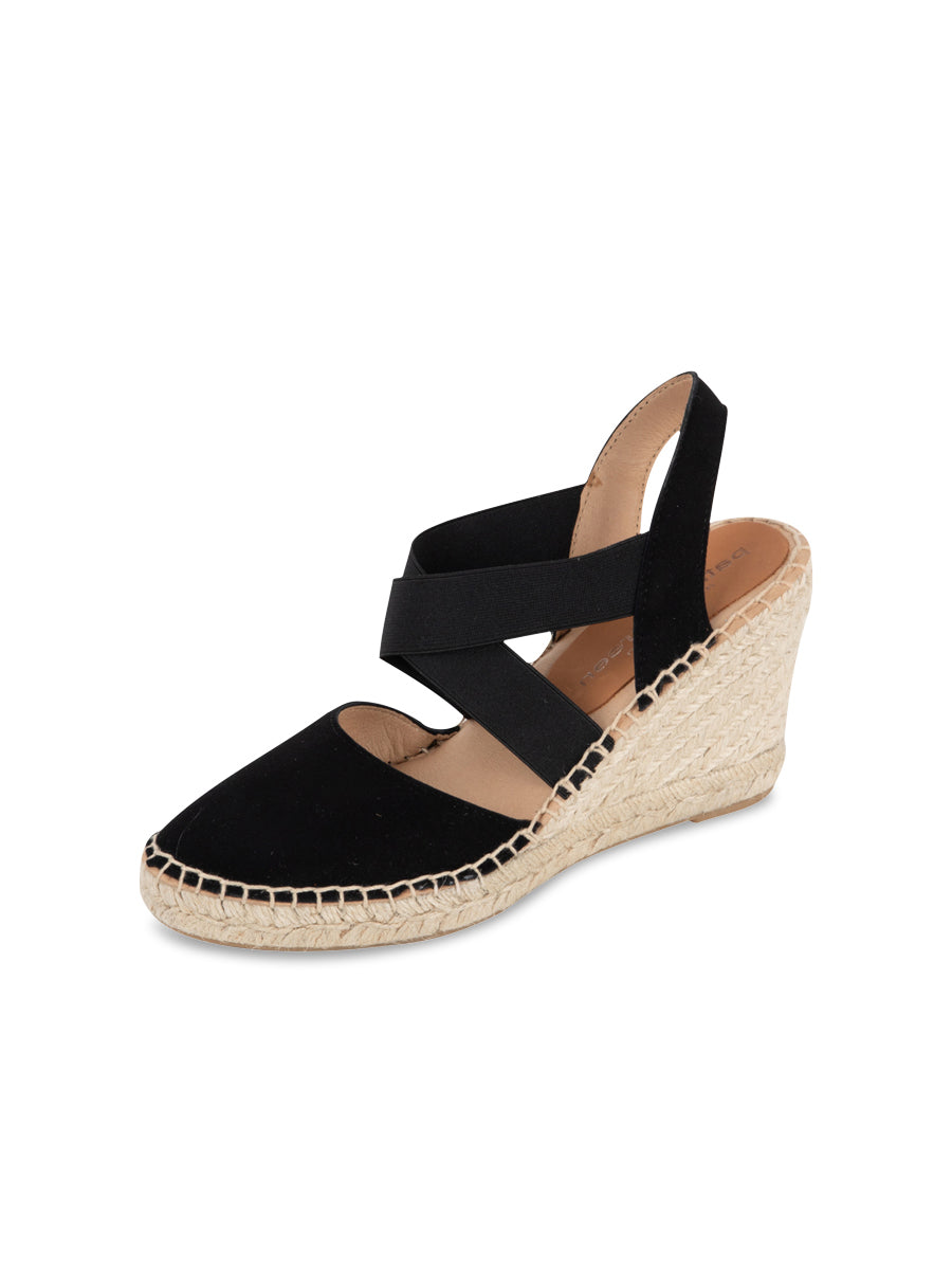 Mila Espadrille With Elastic Straps Black | Patricia Green | Wolf & Badger