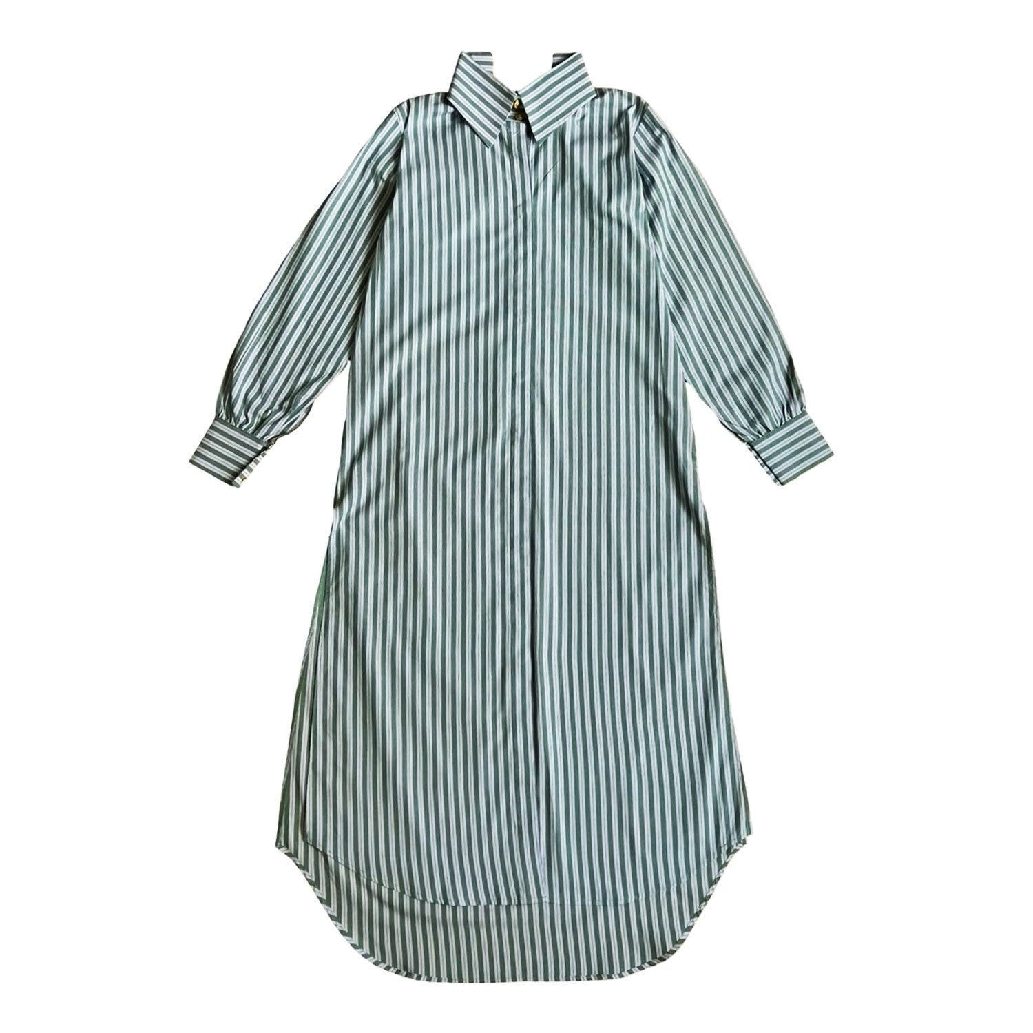 L2r The Label Women's Open-back Shirt Dress In Green In Green