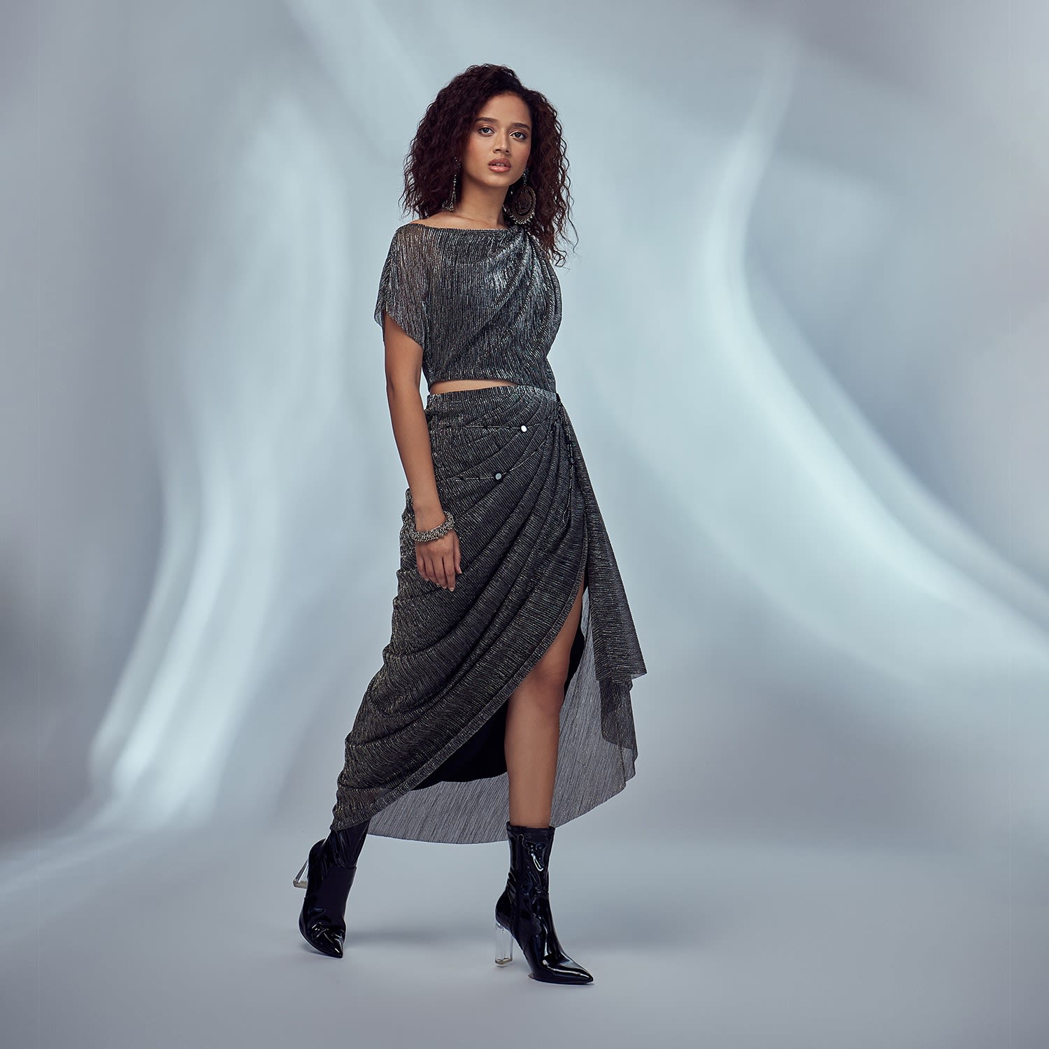 Gunmetal Drape Dress | Style Junkiie | Wolf & Badger